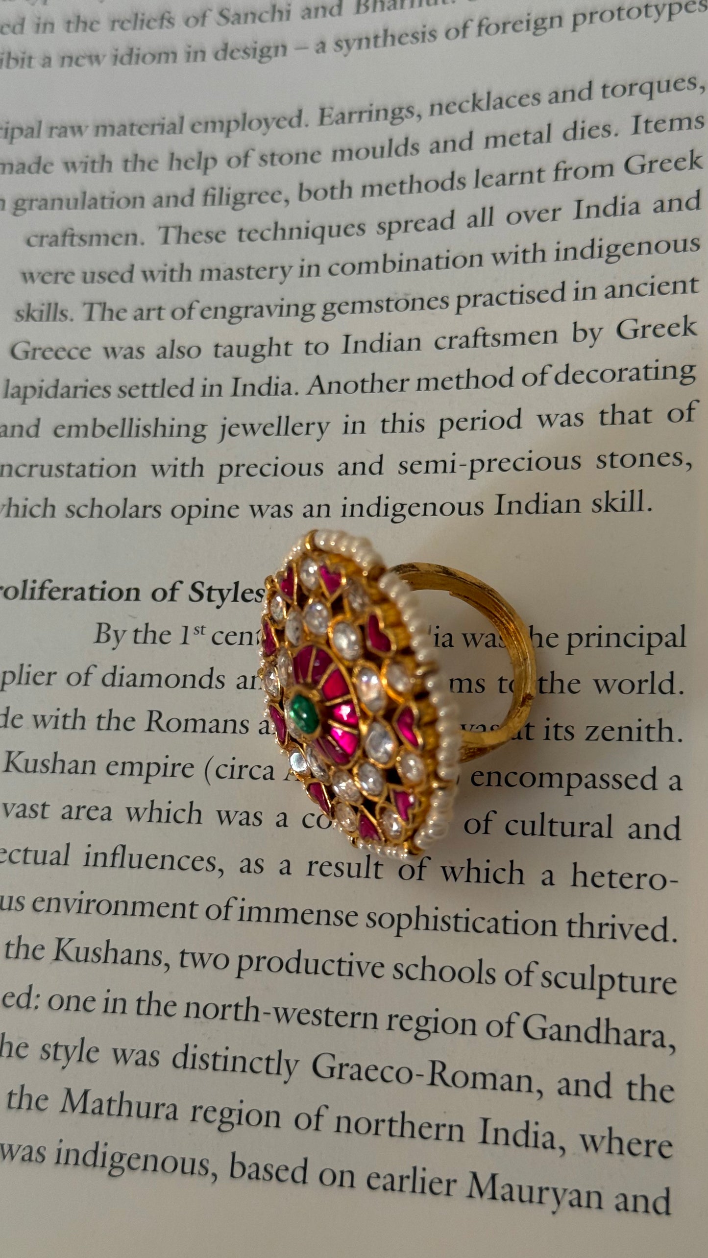 Rubby paachi kundan heritage ring