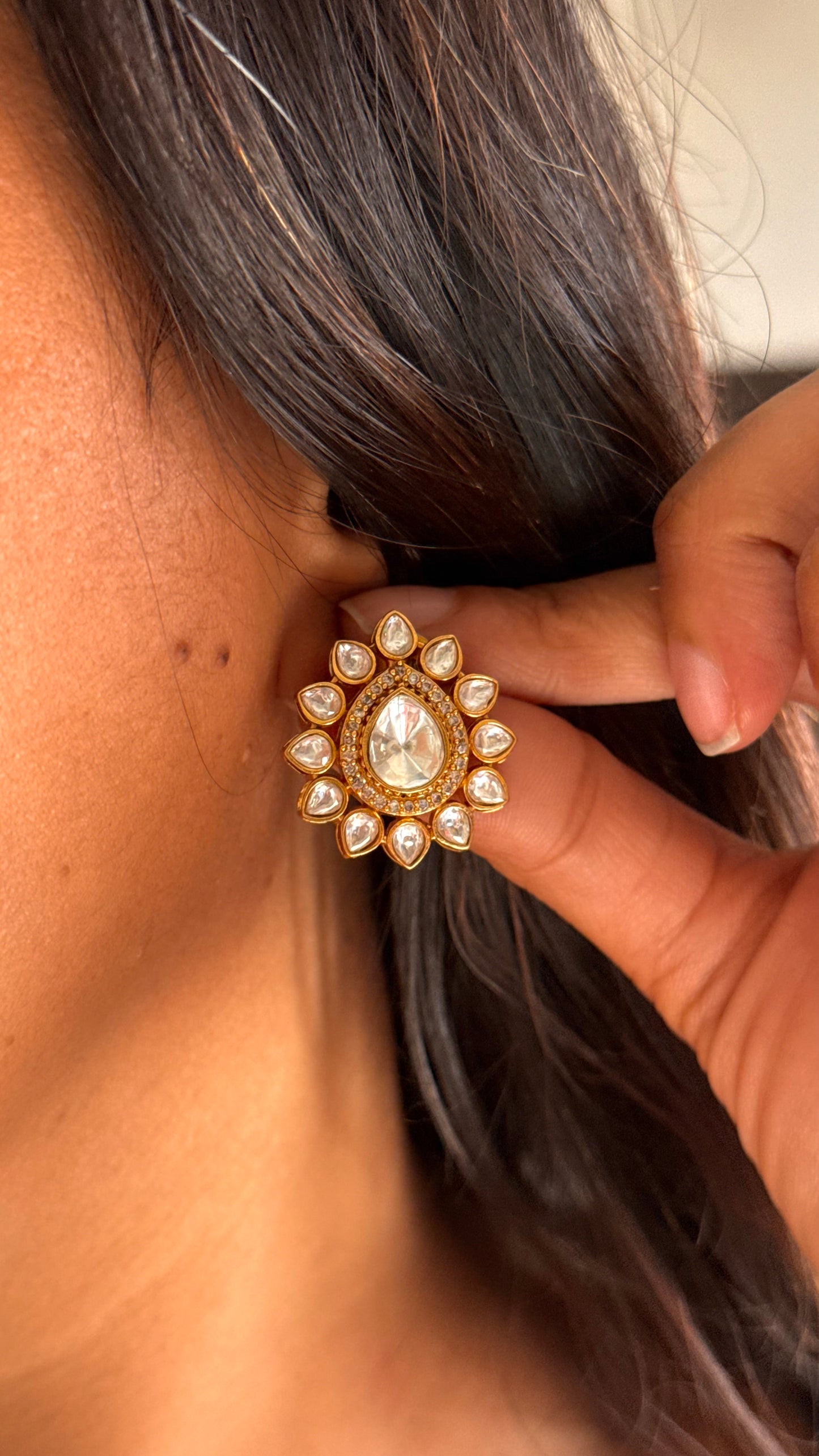 Polki minimalist necklace set