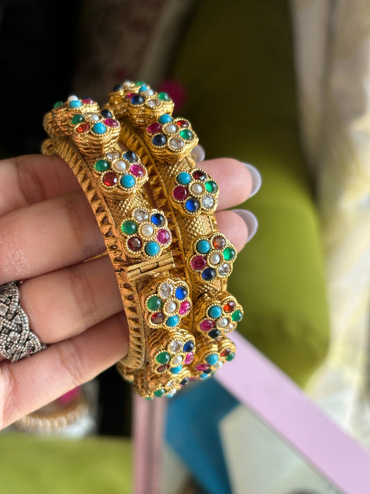 Navratna rajwada openable bangles