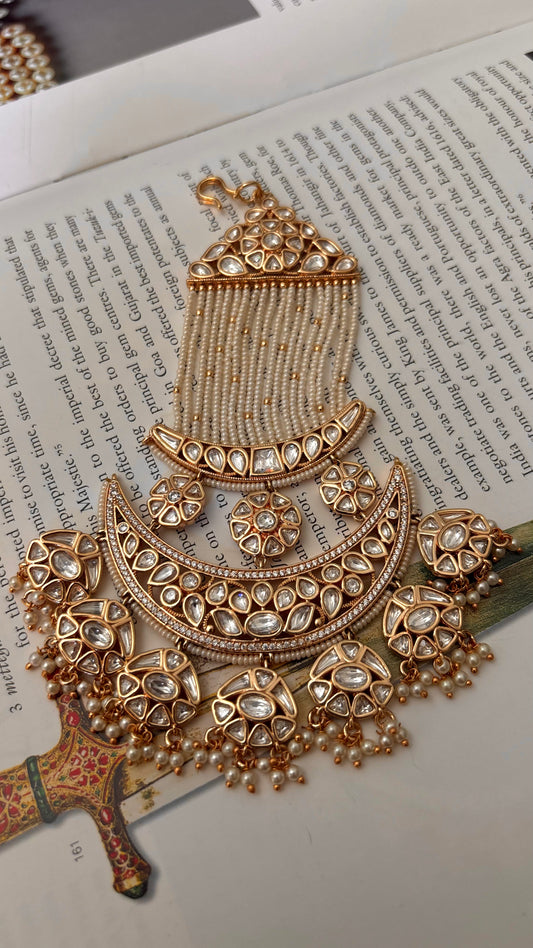 White kundan heritage Mughal paasa