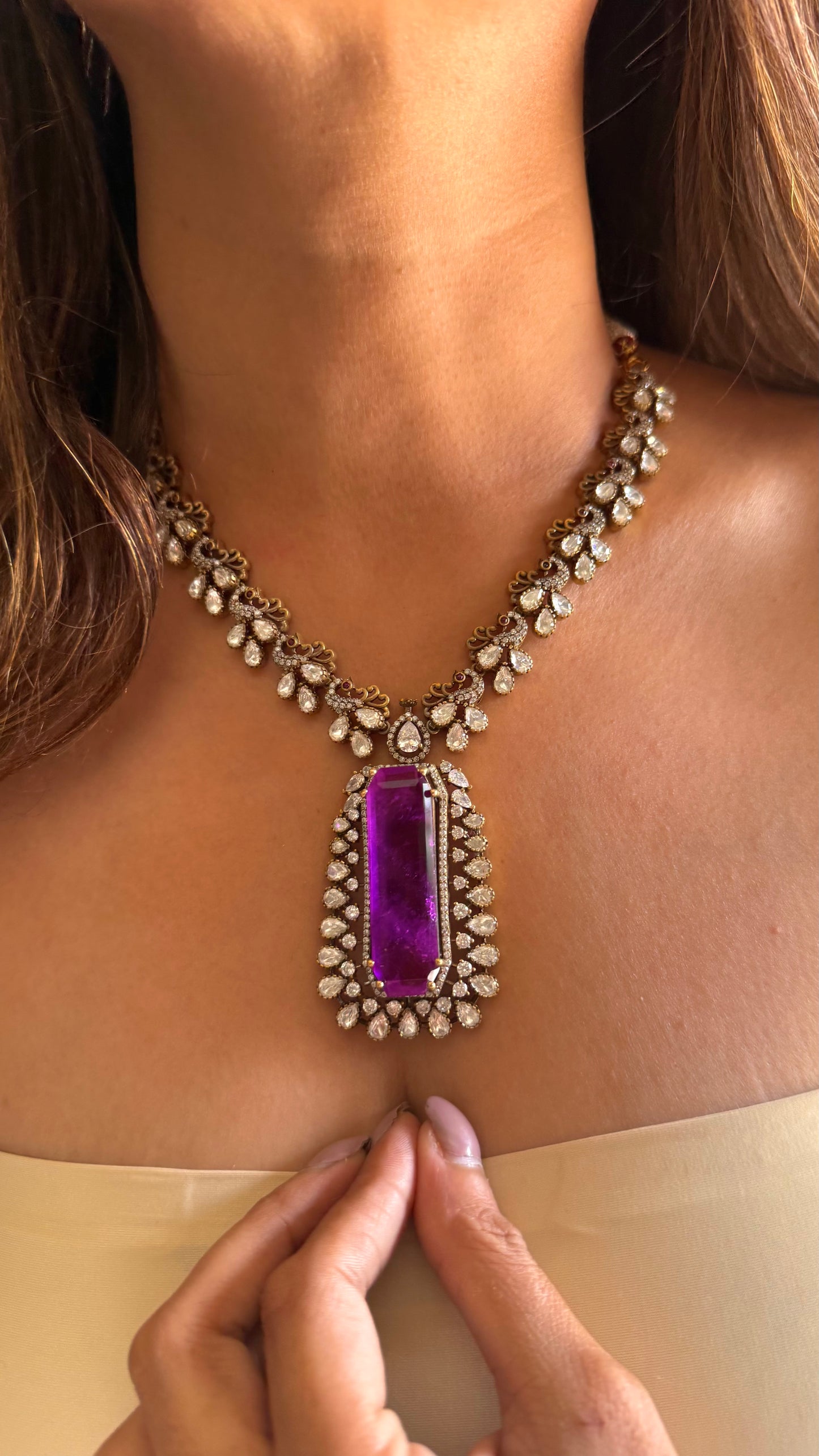 Preet Tanzanite necklace with earrings