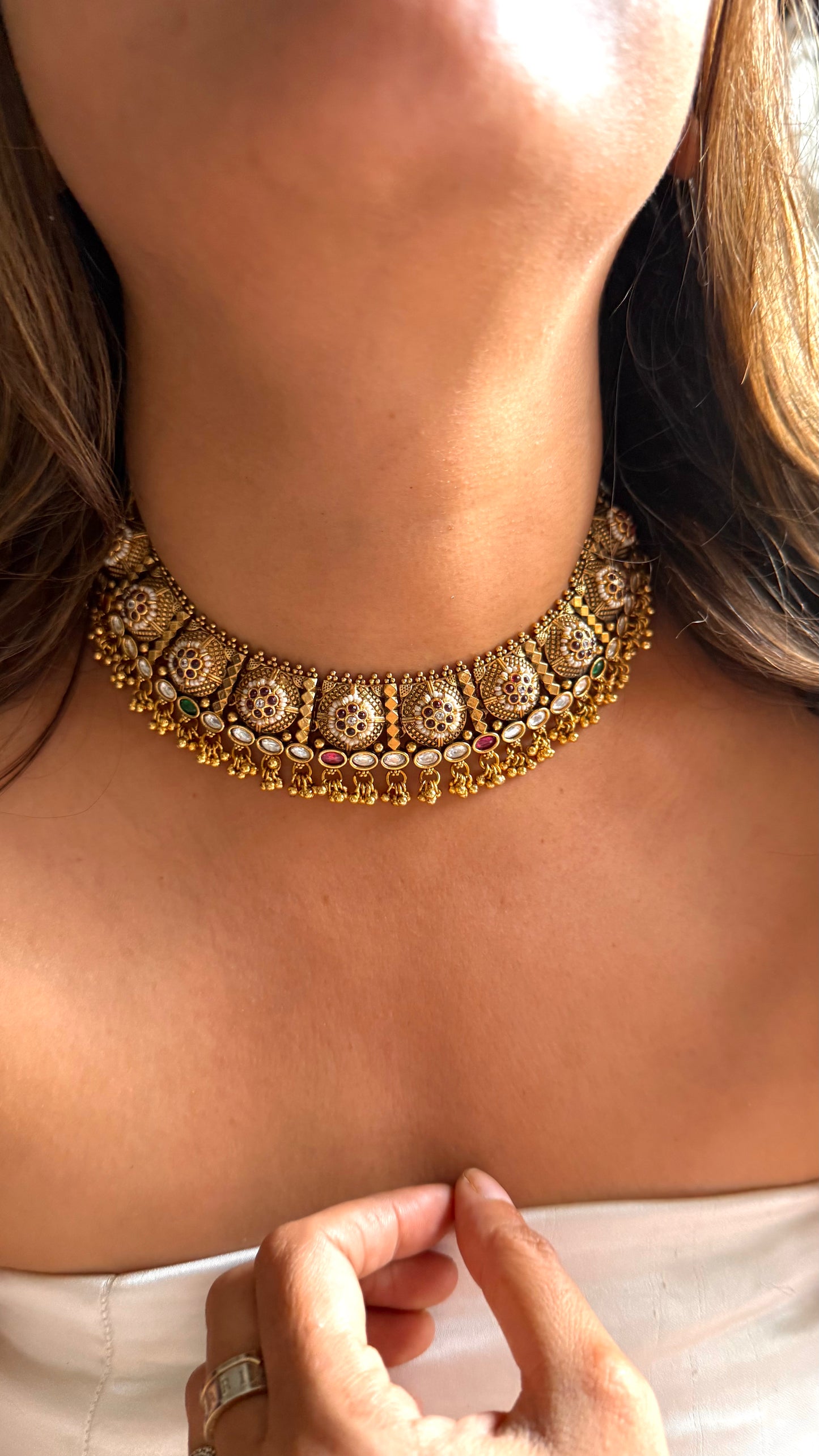 Rajwada Floral Nakshi Necklace