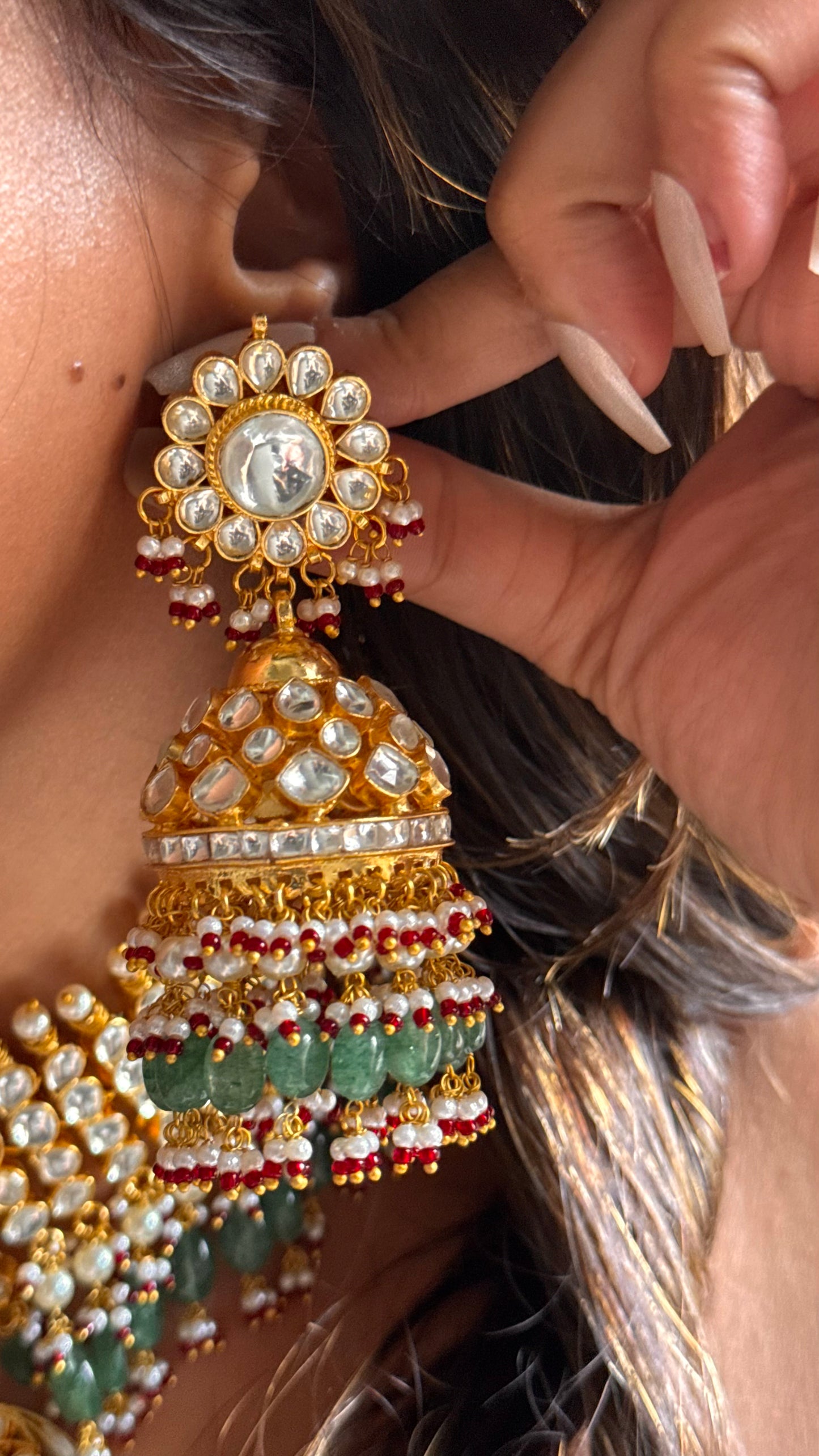 Heritage paachi kundan handmande bridal Necklace