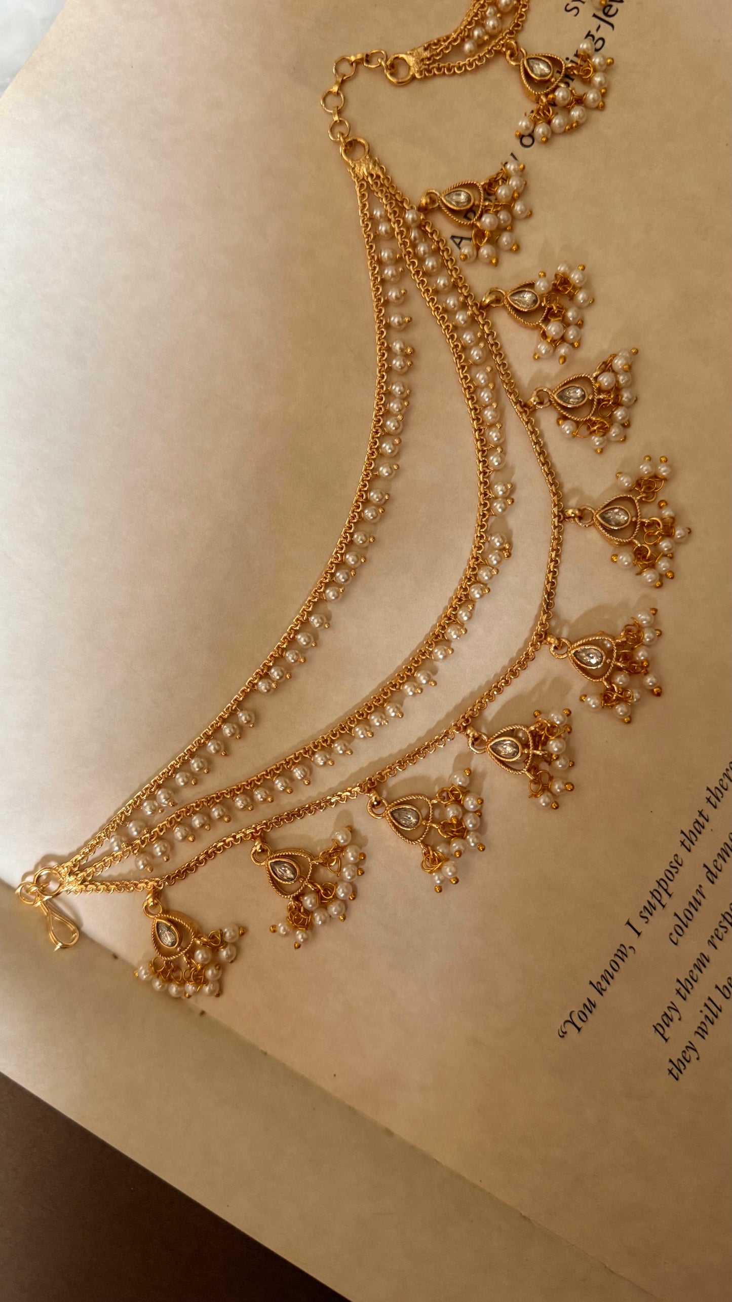 Three layer moissanite ear chains