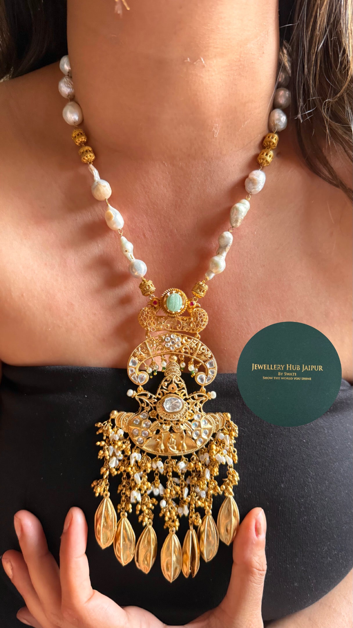 Amrapali inspired firoza pendant Necklace set