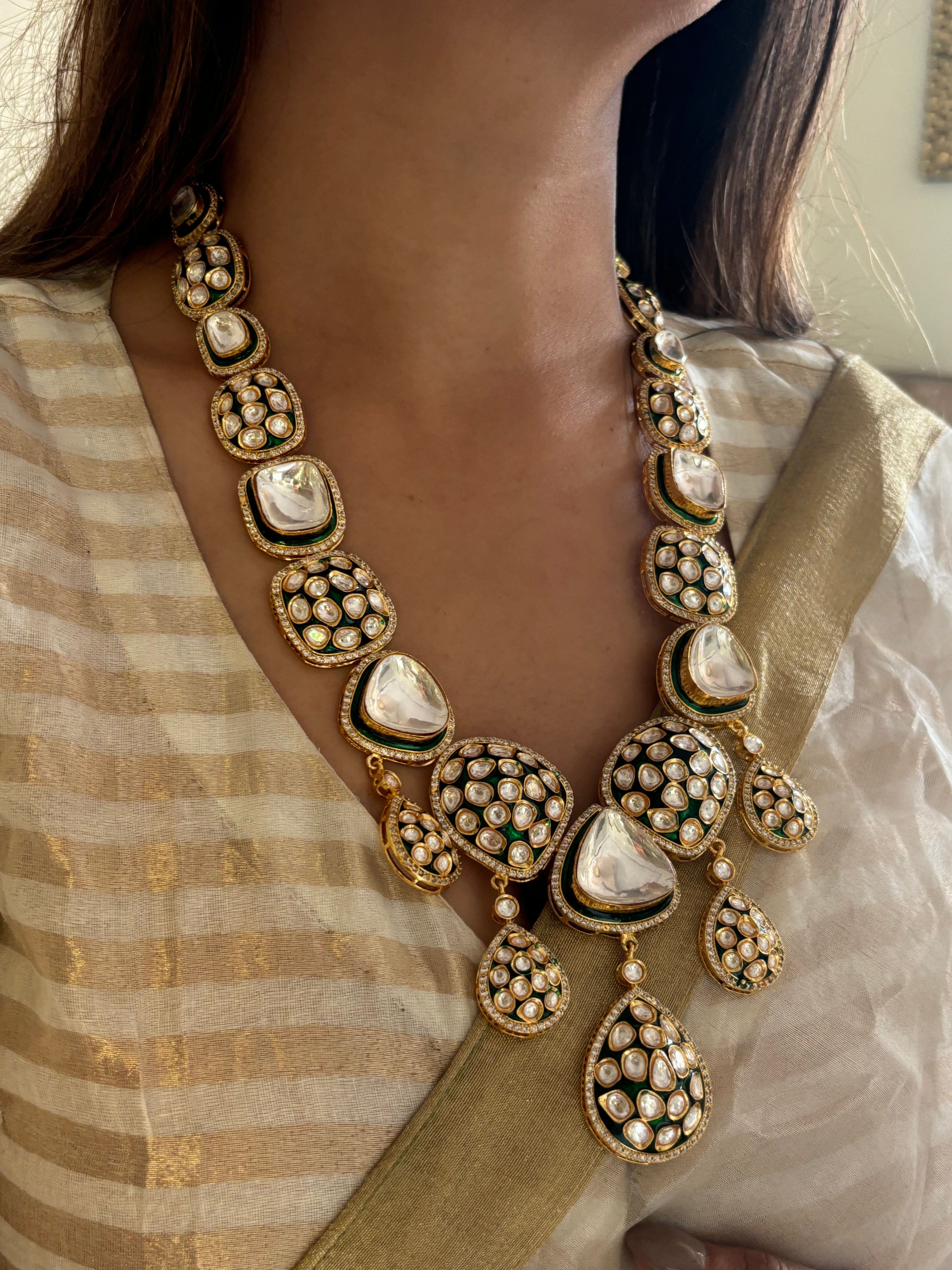 Uncut polki Maharani necklace