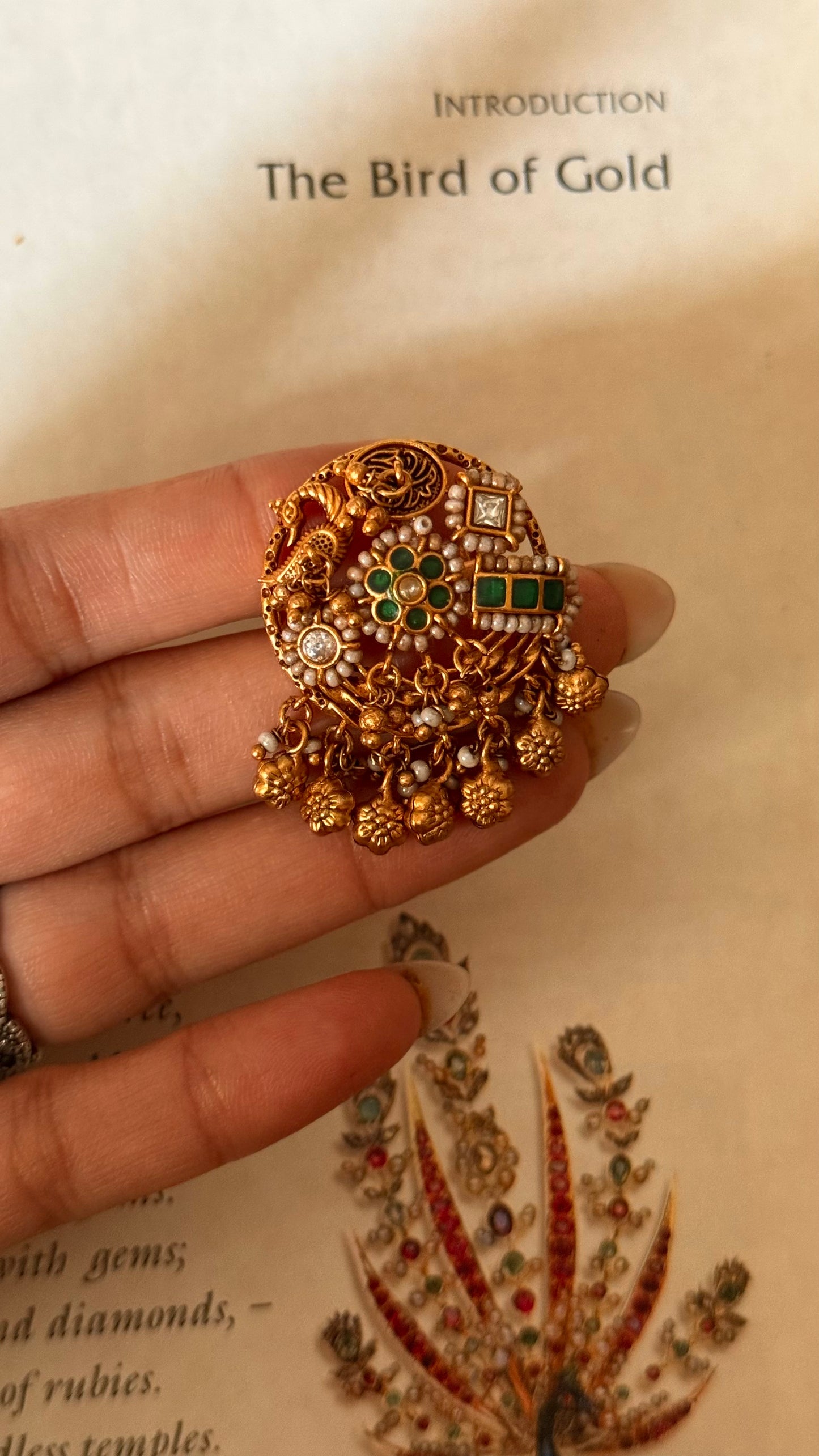 Emerald rajwada adjustable ring