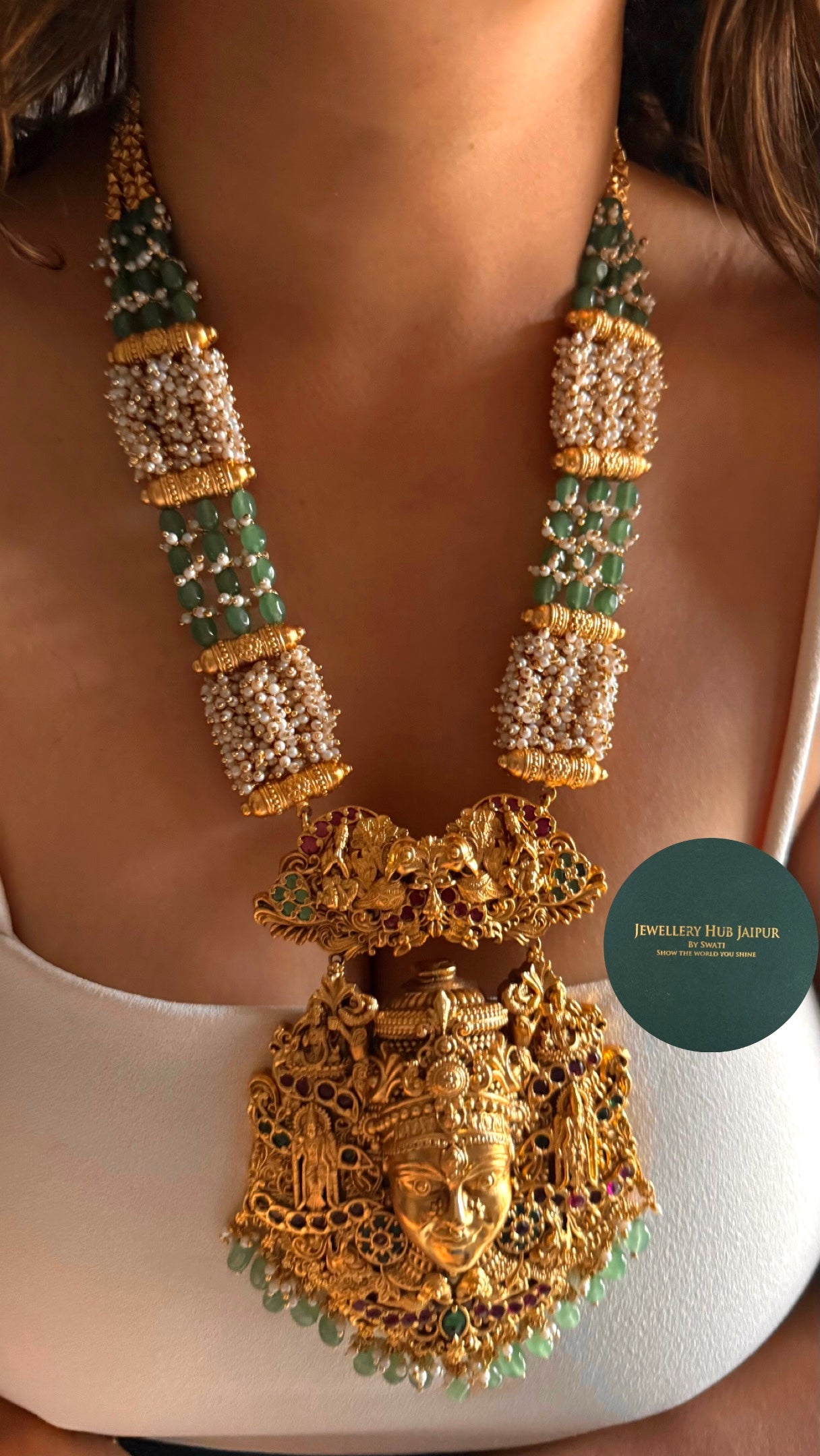 Goddess durga temple nakashi heritage swarn Necklace