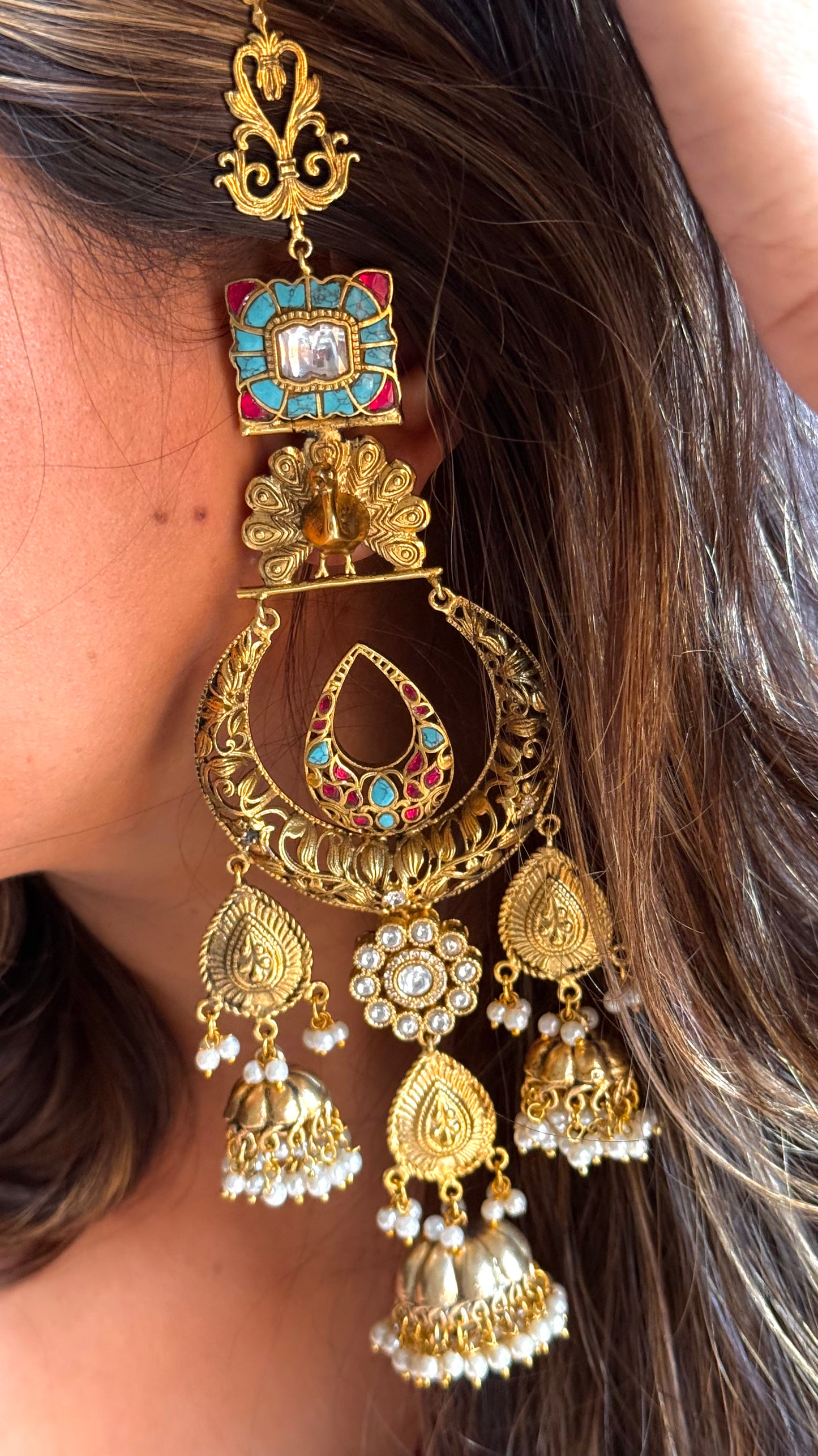Kashminiri heritage design pachi danglers