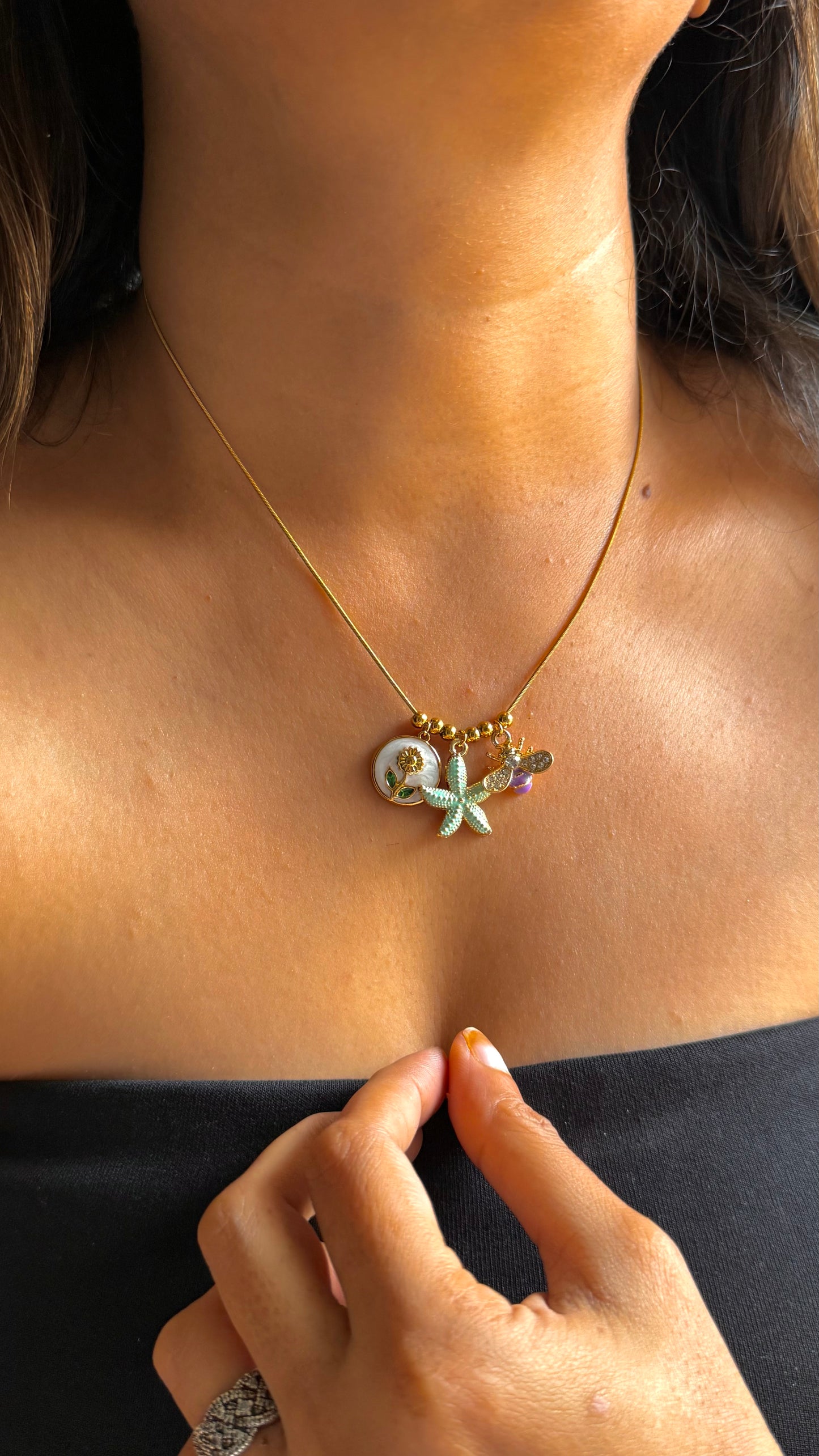 Whimsical ocean Theme Charm Necklace