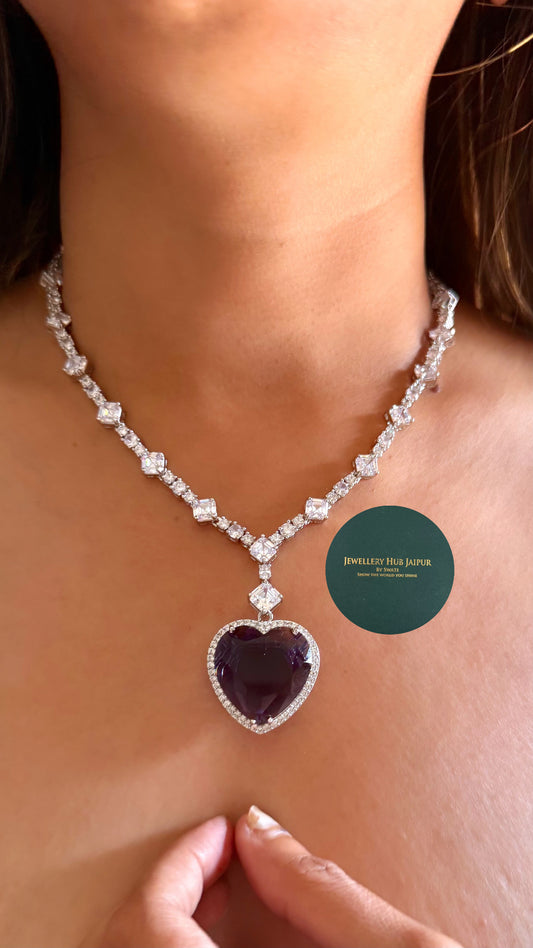 Viona Tanzanite heart diamond necklace