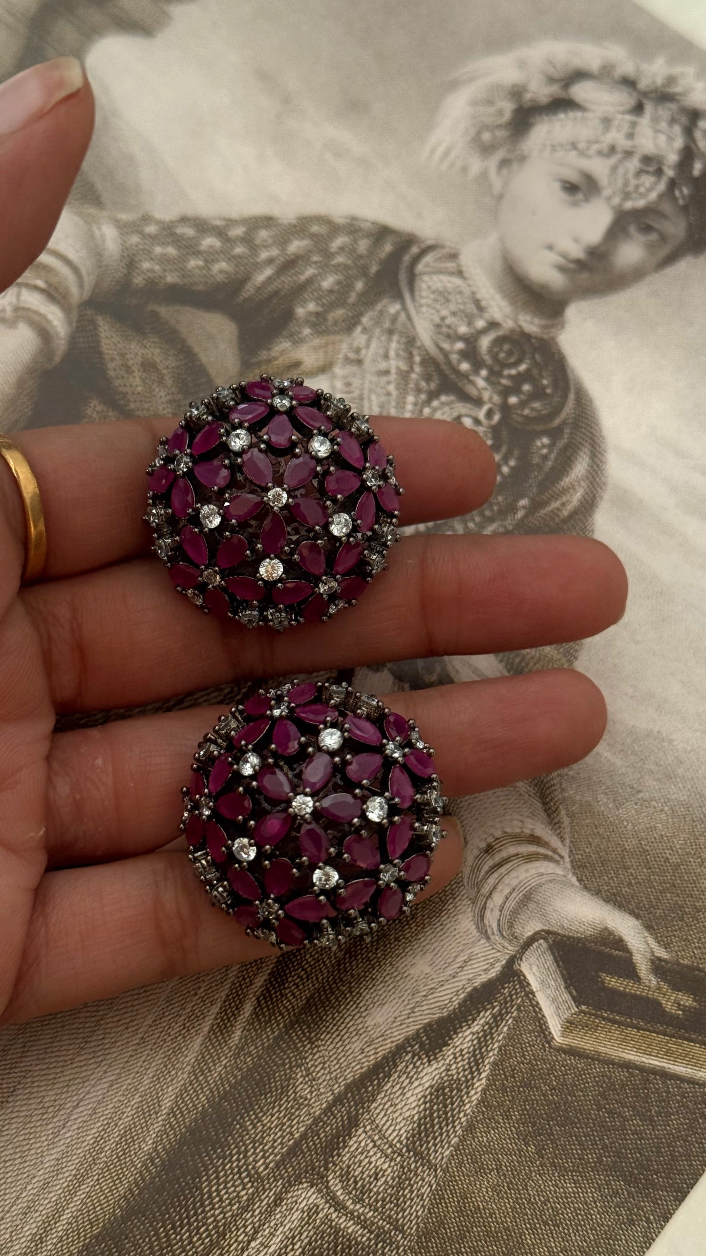 Ruby gun metal stud
