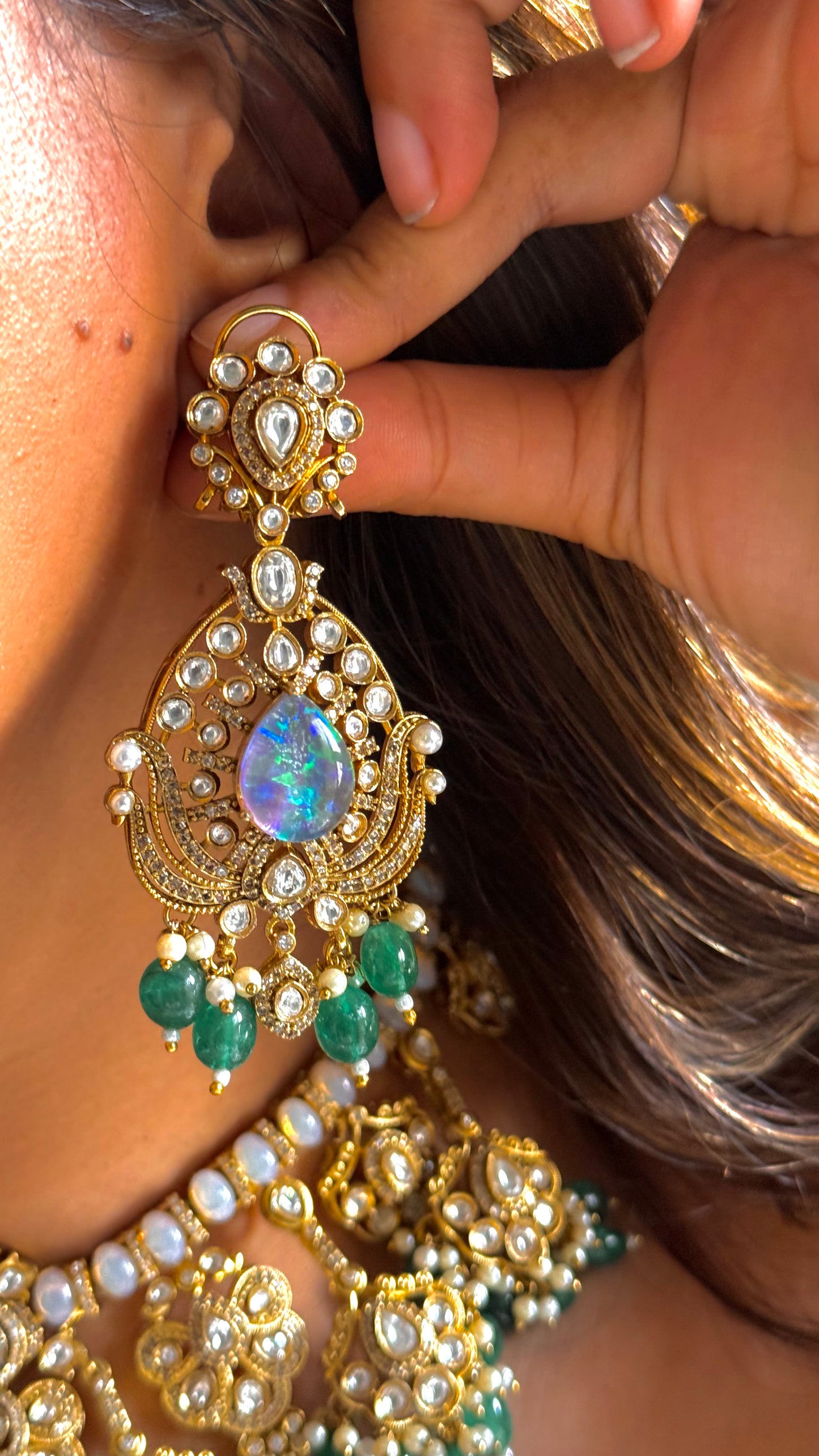 Opal & Emerald necklace set