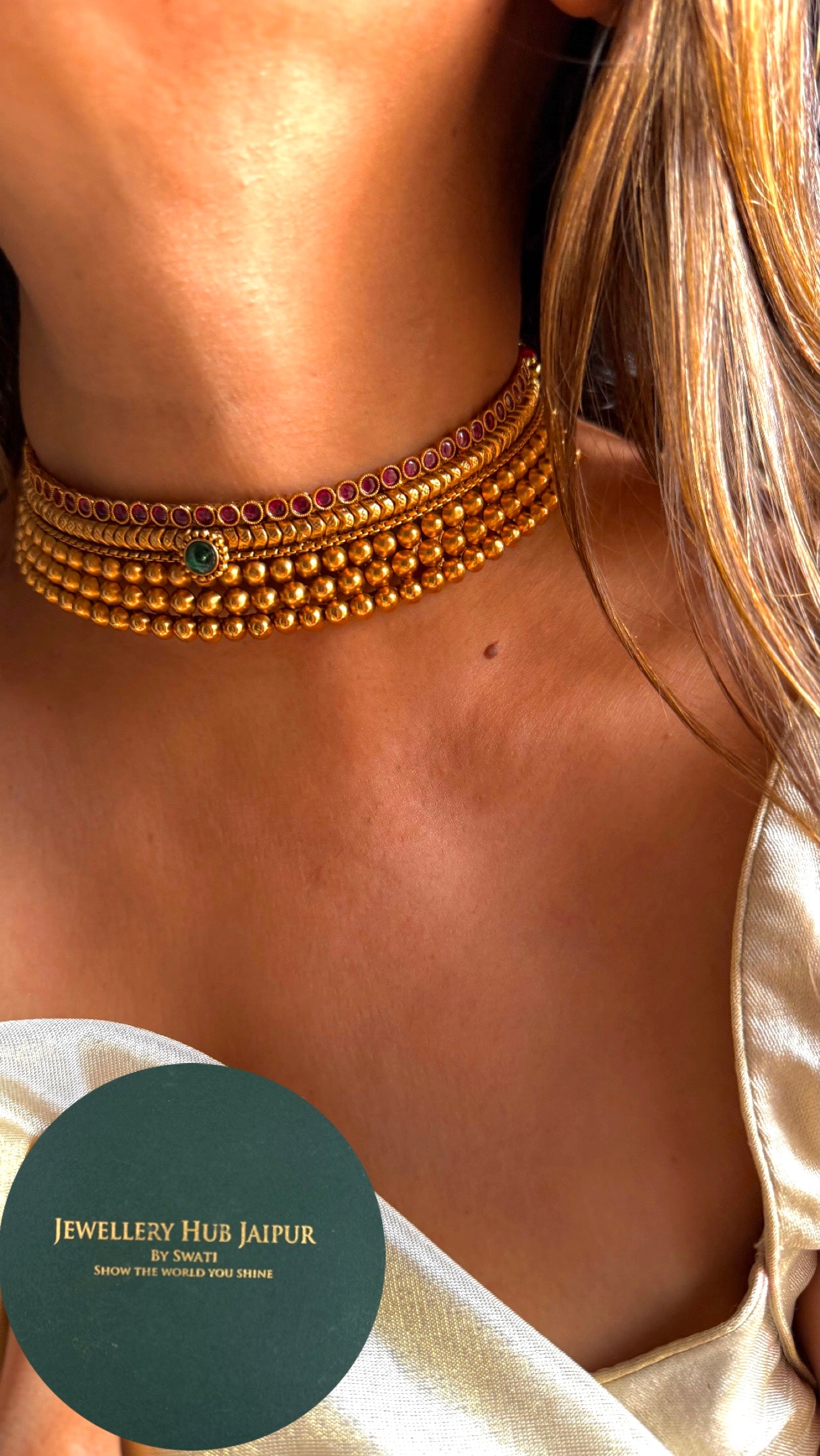Gold rajwada minimal choker