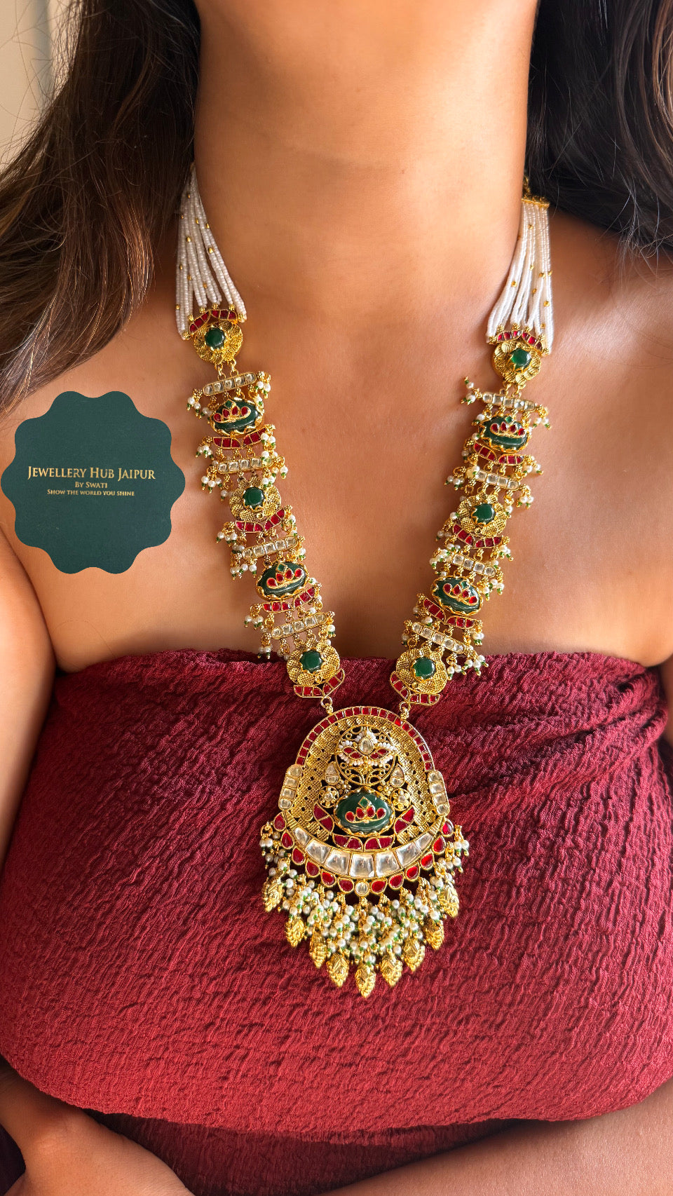 Heritage Rani haar with handmade Pachi work