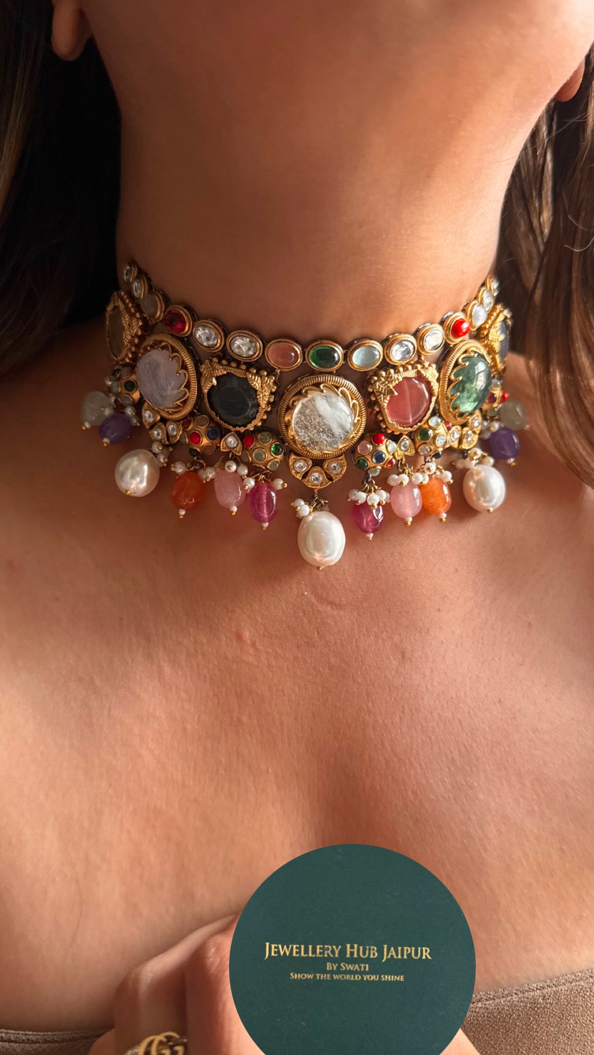 Sabyasachi inspired multicoloured choker necklace 3