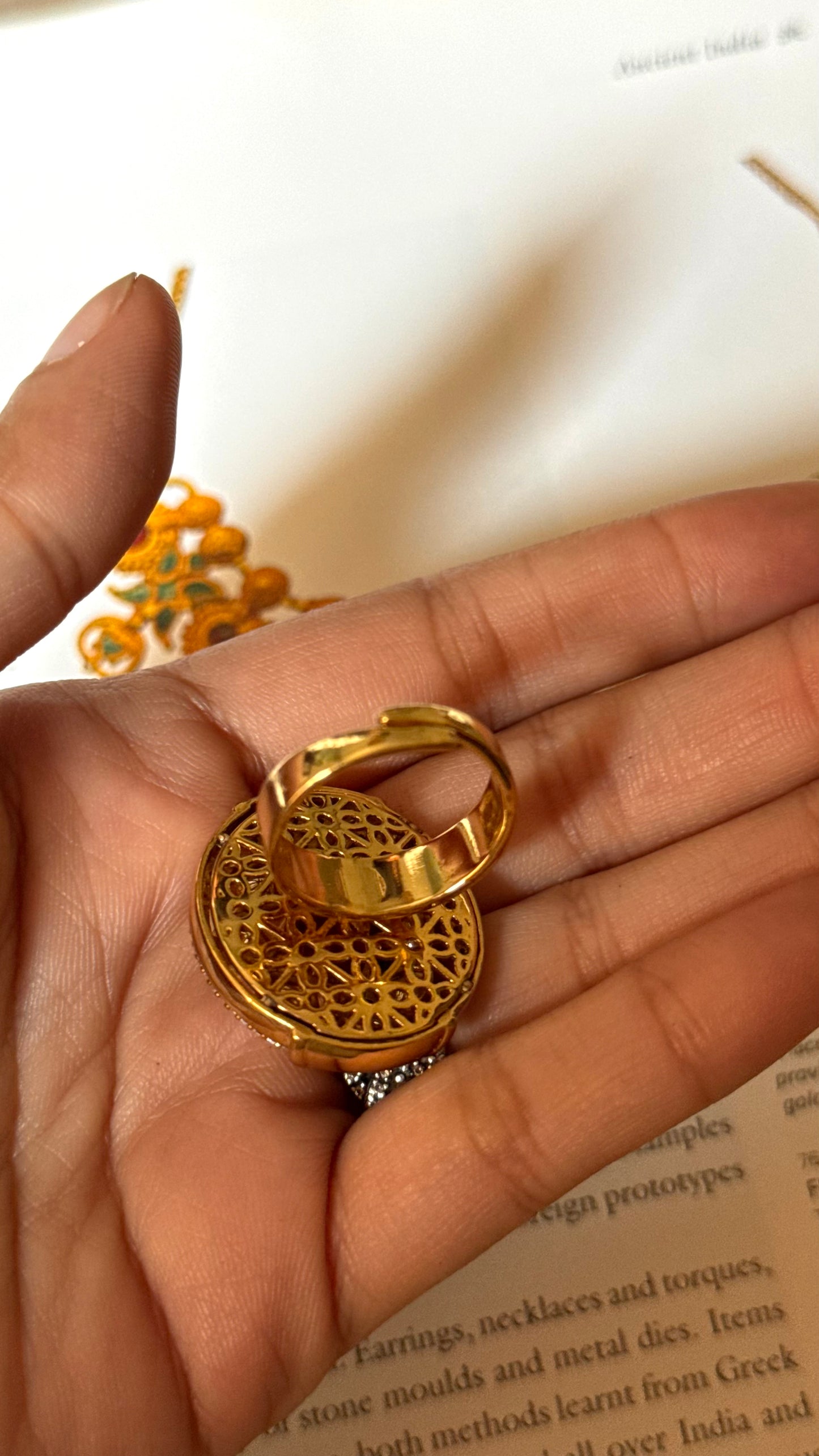Ruby doublet peeli polki Ring