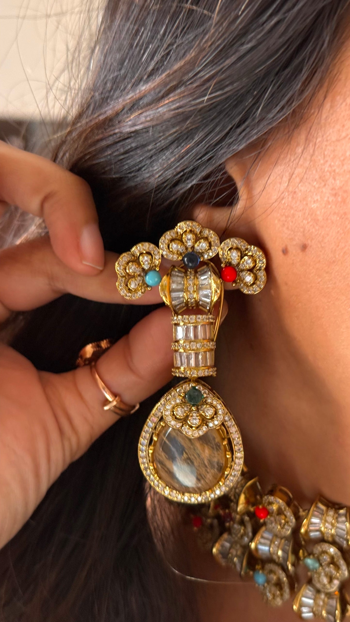 Sabyasachi inspired cocktail necklace (Peach)