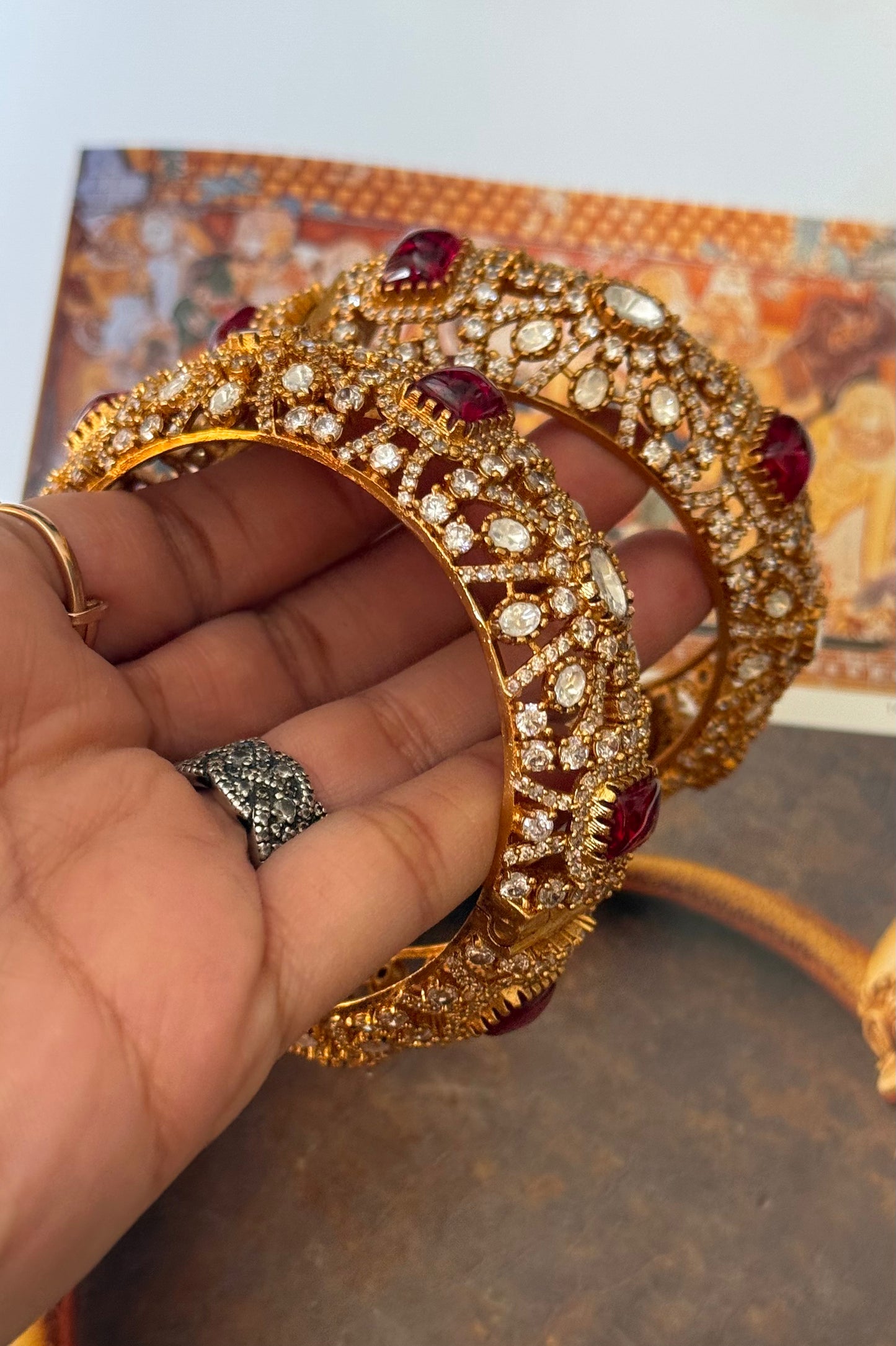 Ruby  moissanite bangles