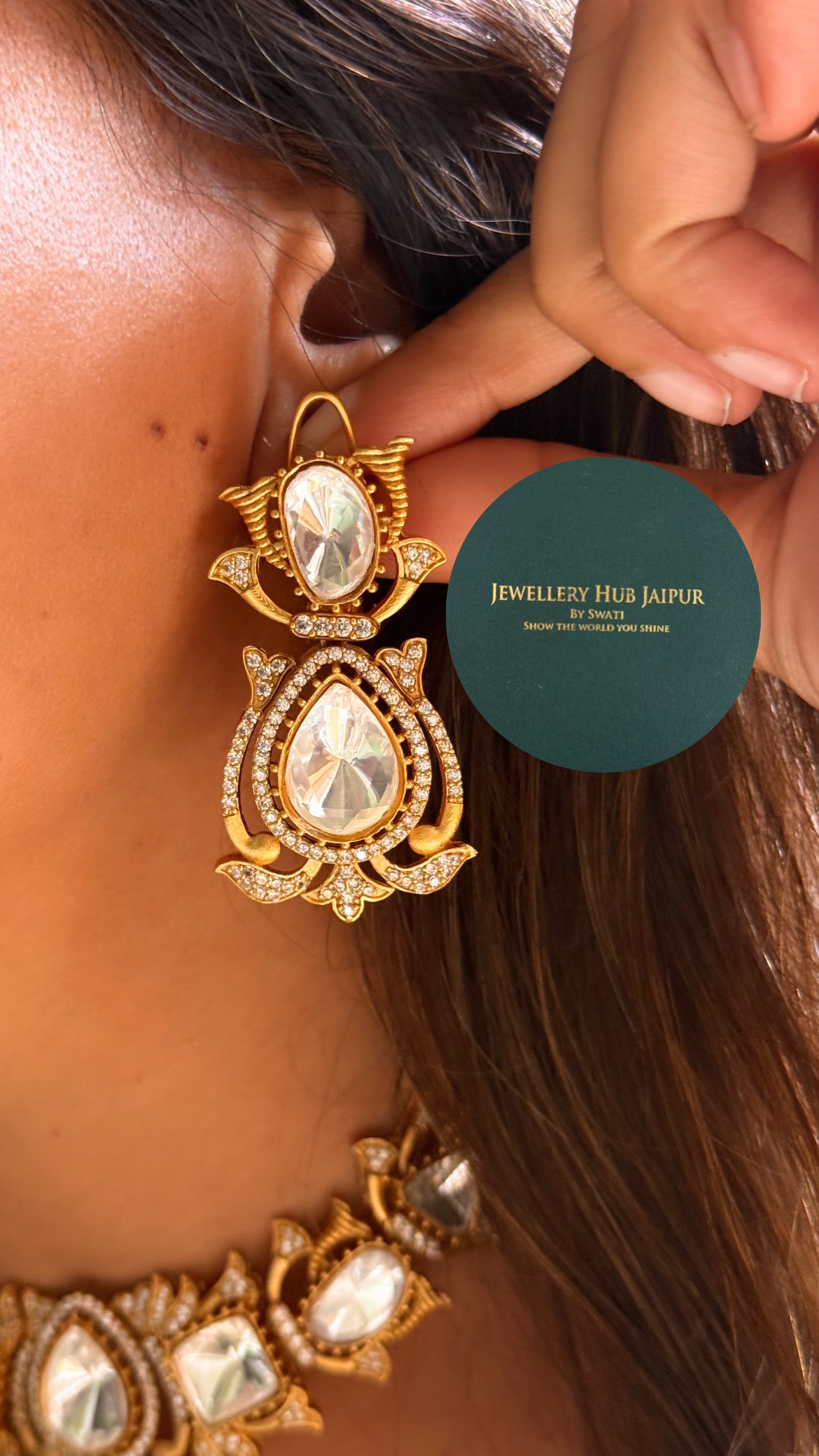 Moissanite polki designer choker set