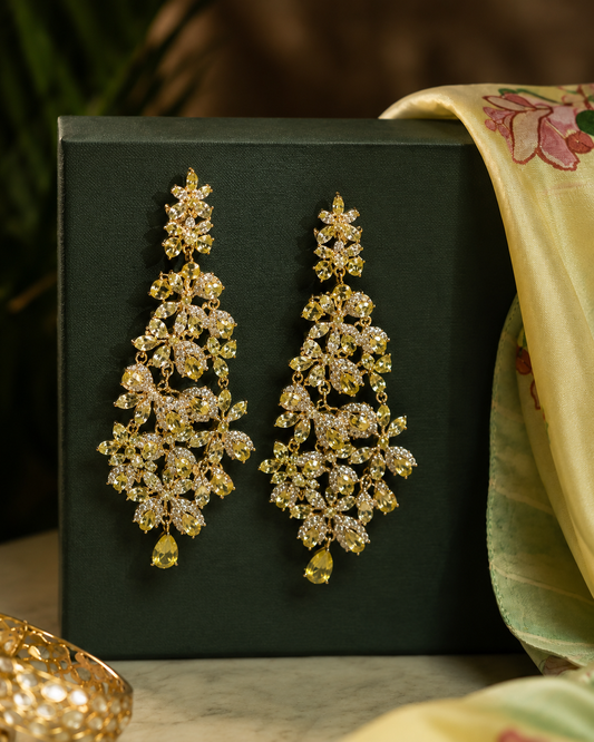 Topaz cz diamond danglers