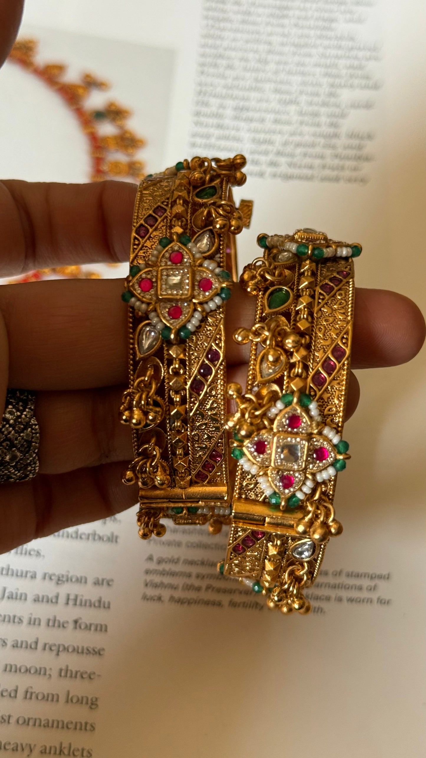 Ruby floral heritage openable bangles