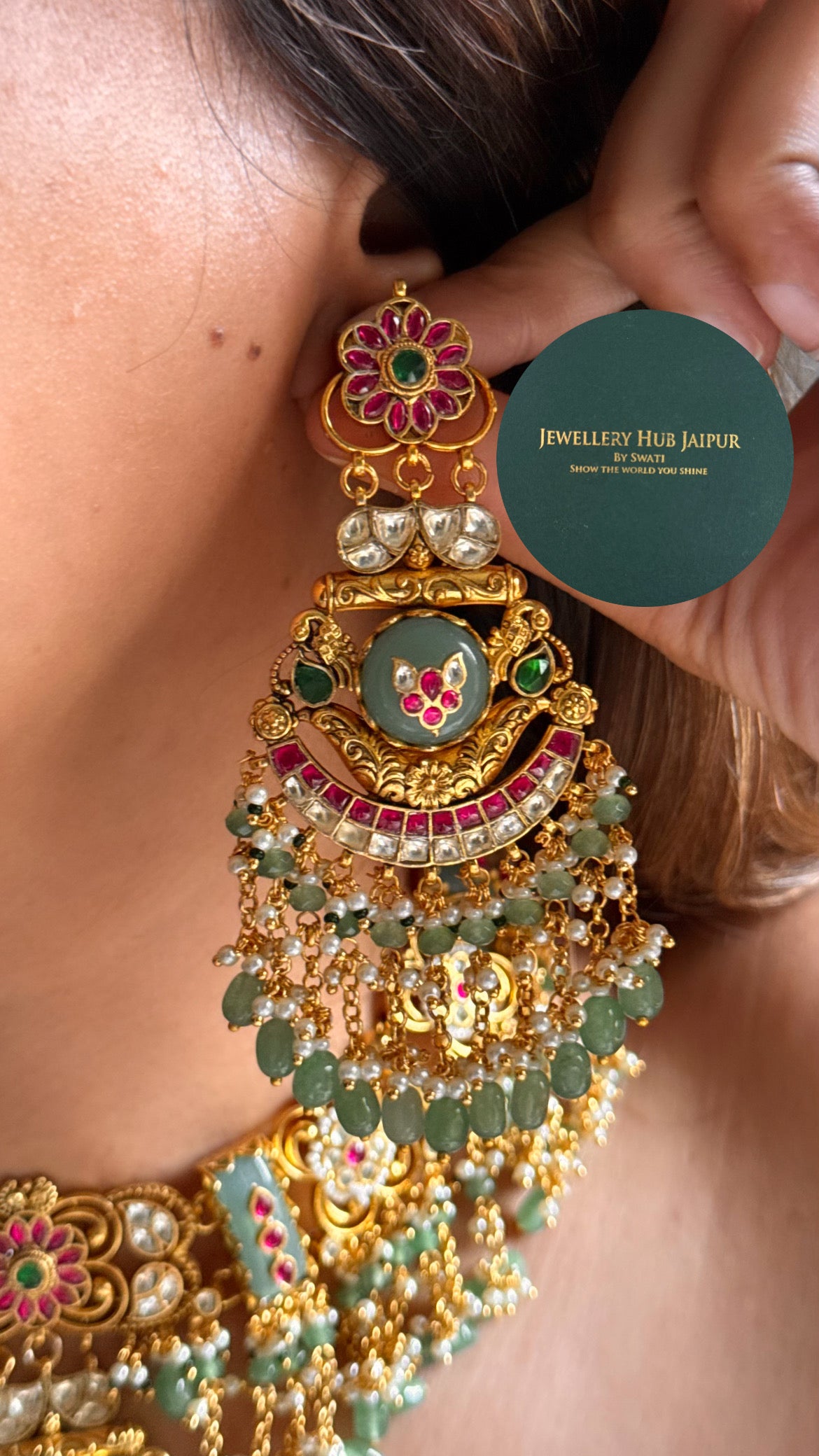 Handmade Heritage Polki bridal rajwada set
