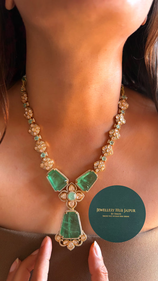 Mint doublets with floral pattern Necklace