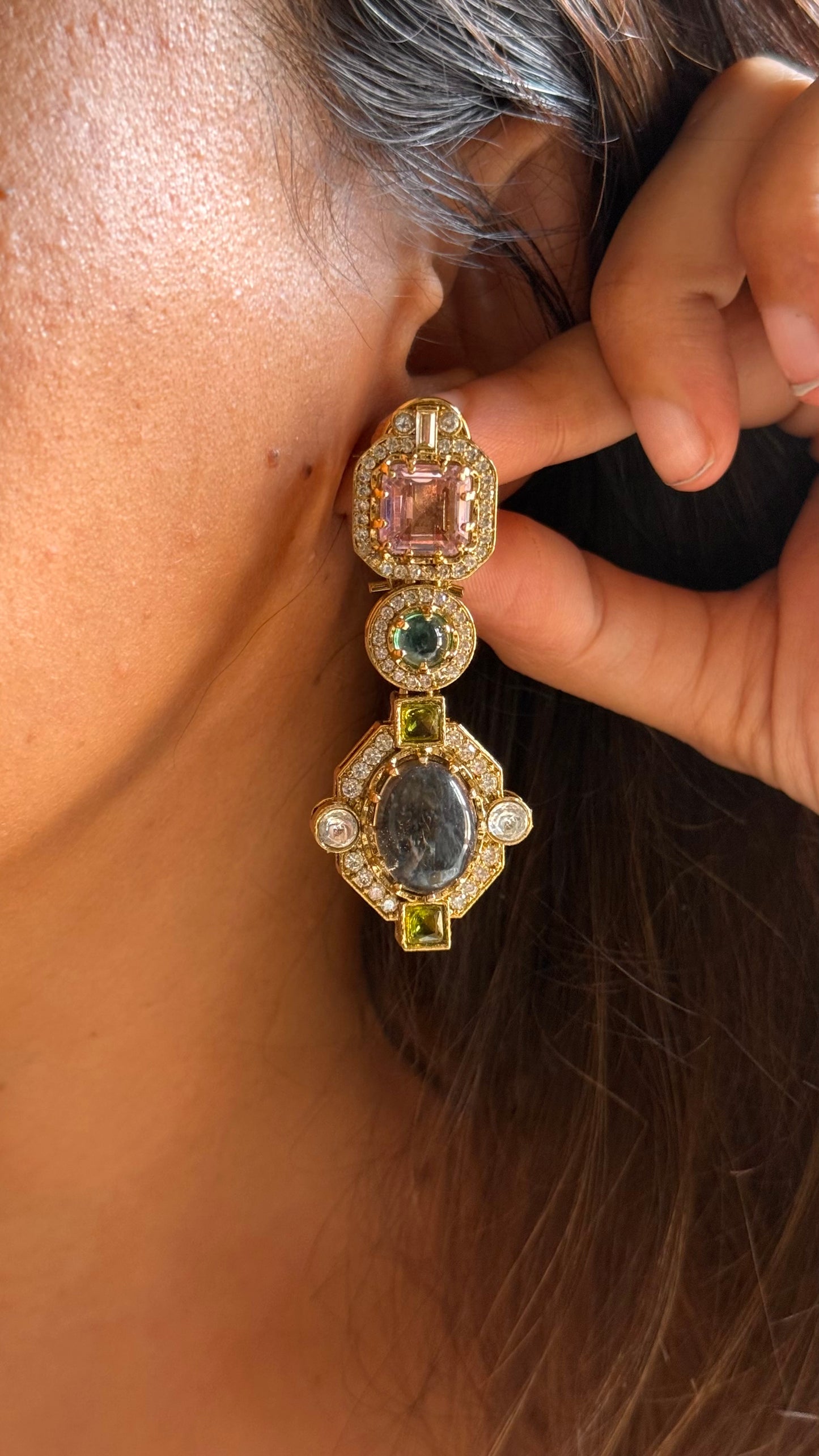 Sabhyasachi inspired doublet designer cocktail danglers