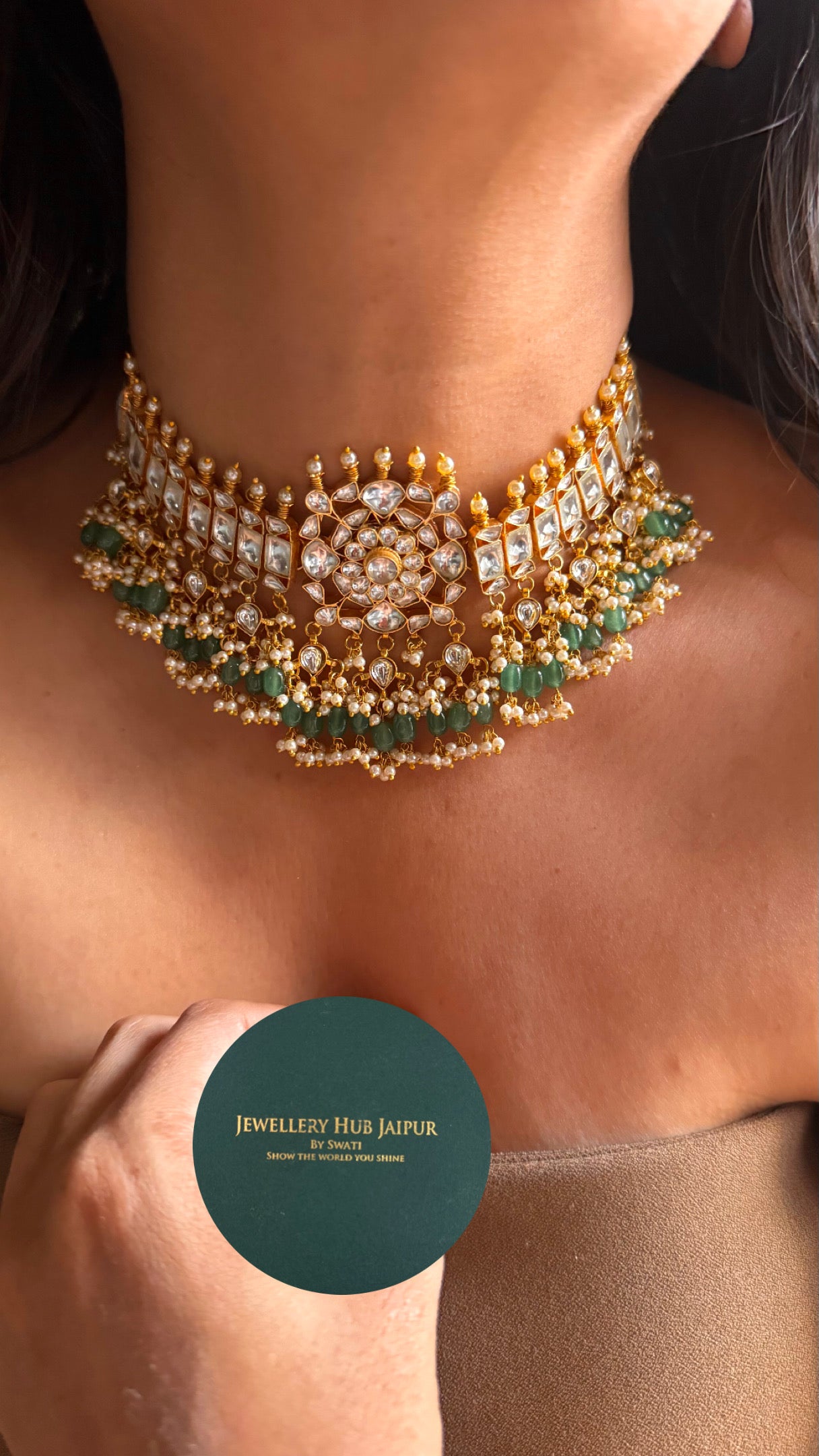 Floral designed paachi handmade Necklace