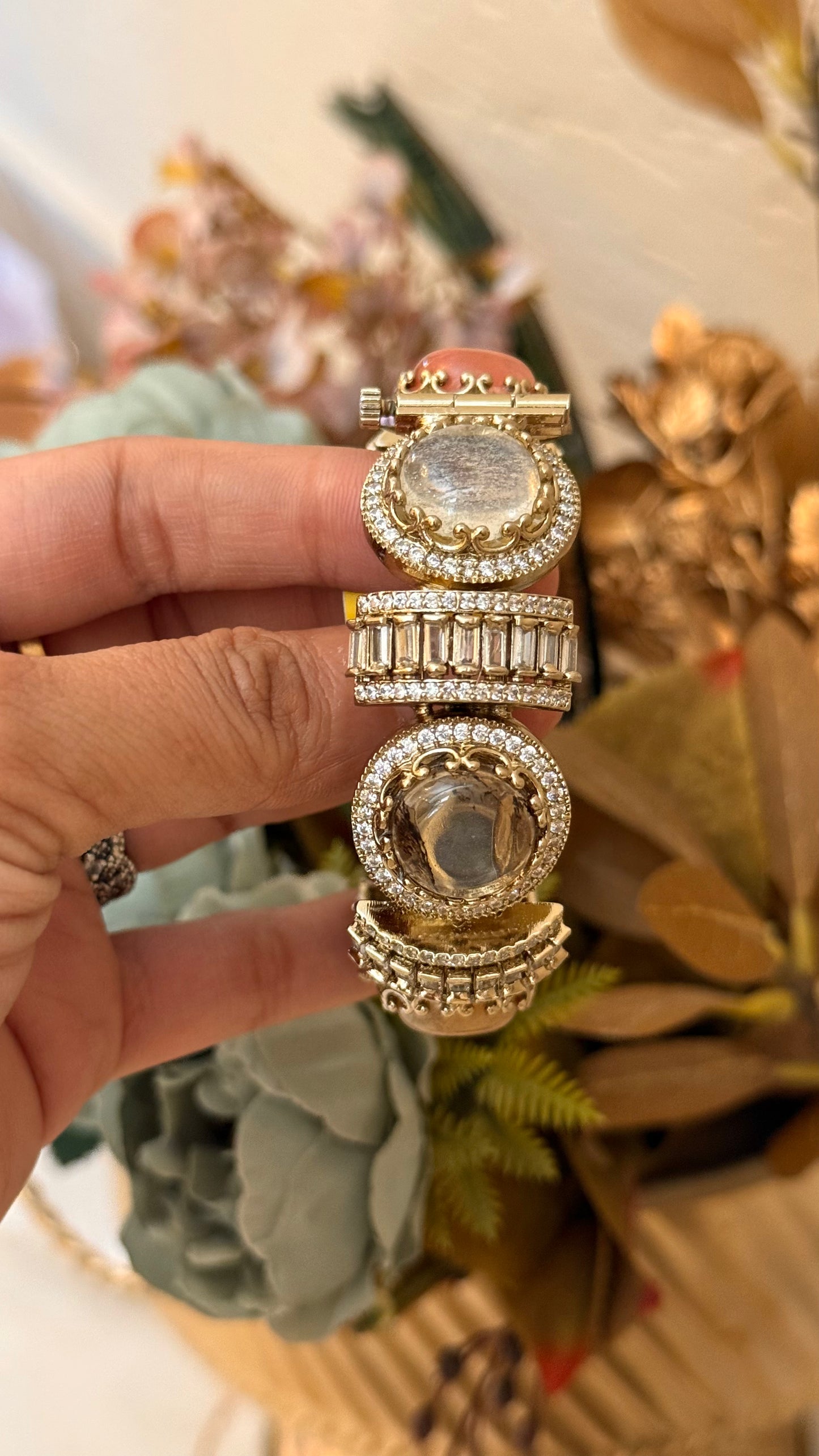 Sabya Inspired Natural Gem Victorian Bangle