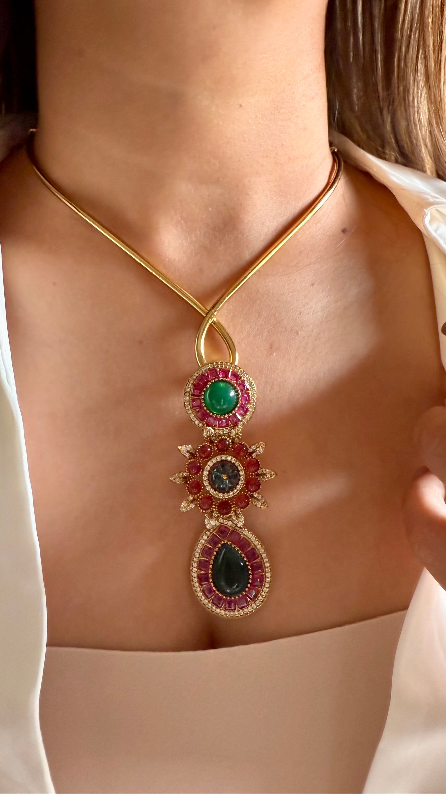Sabyasachi inspired emerald & ruby necklace