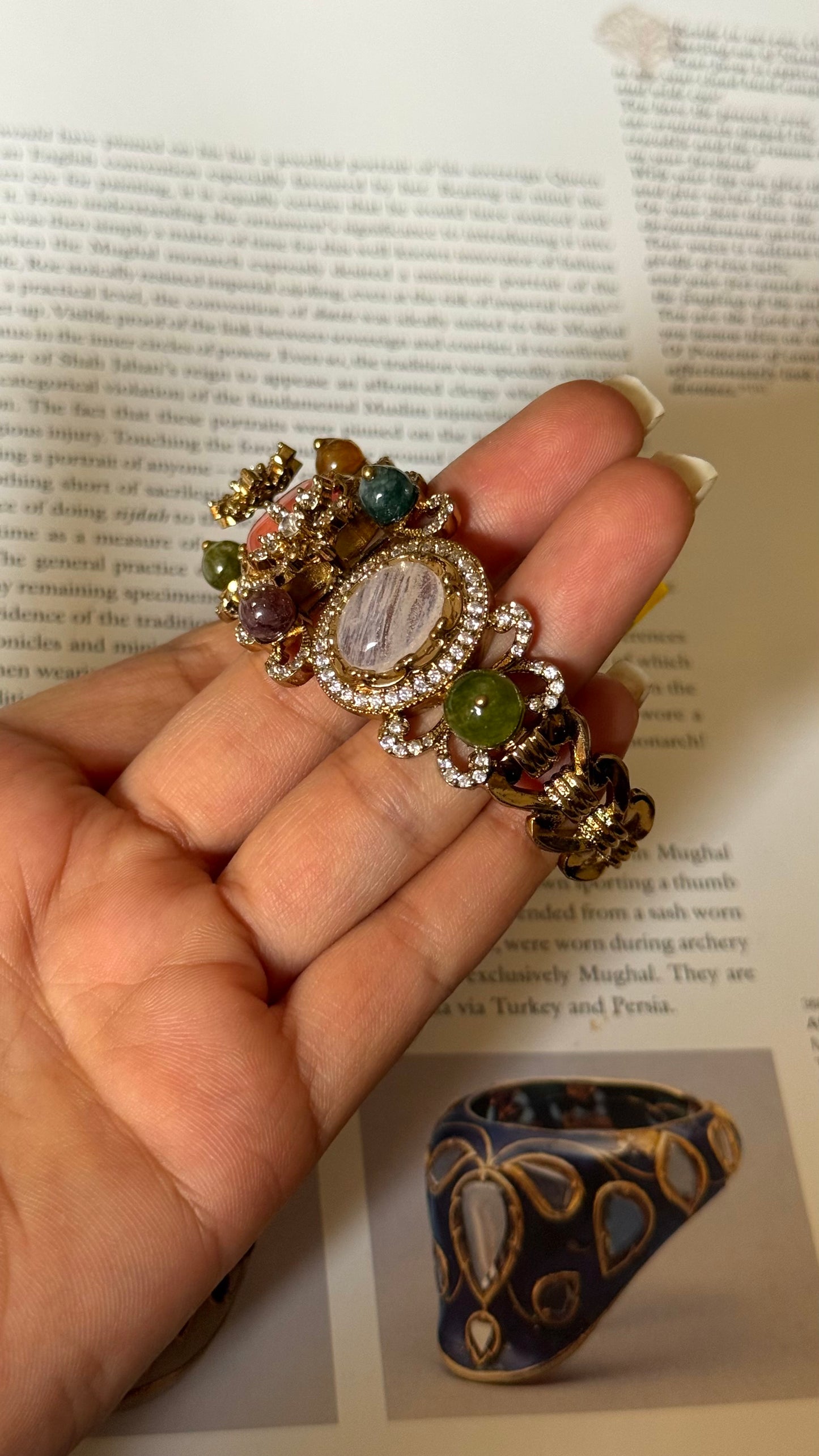 Sabyasachi inspired natural stones peach bracelet