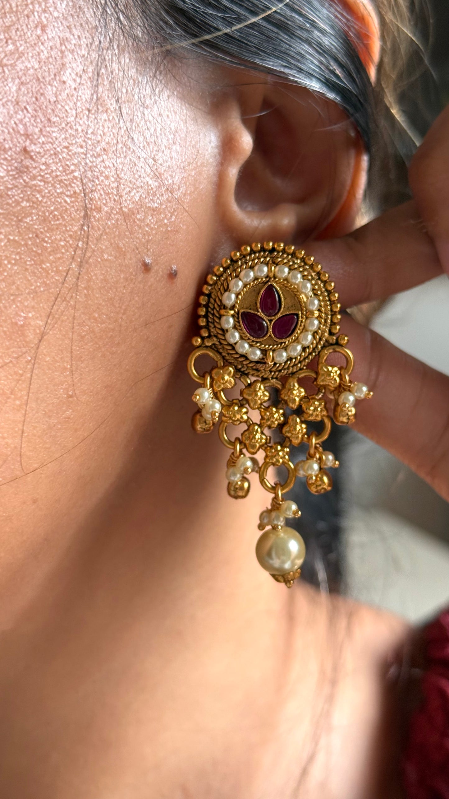 Rajwada Aad with paachi pearl detailing