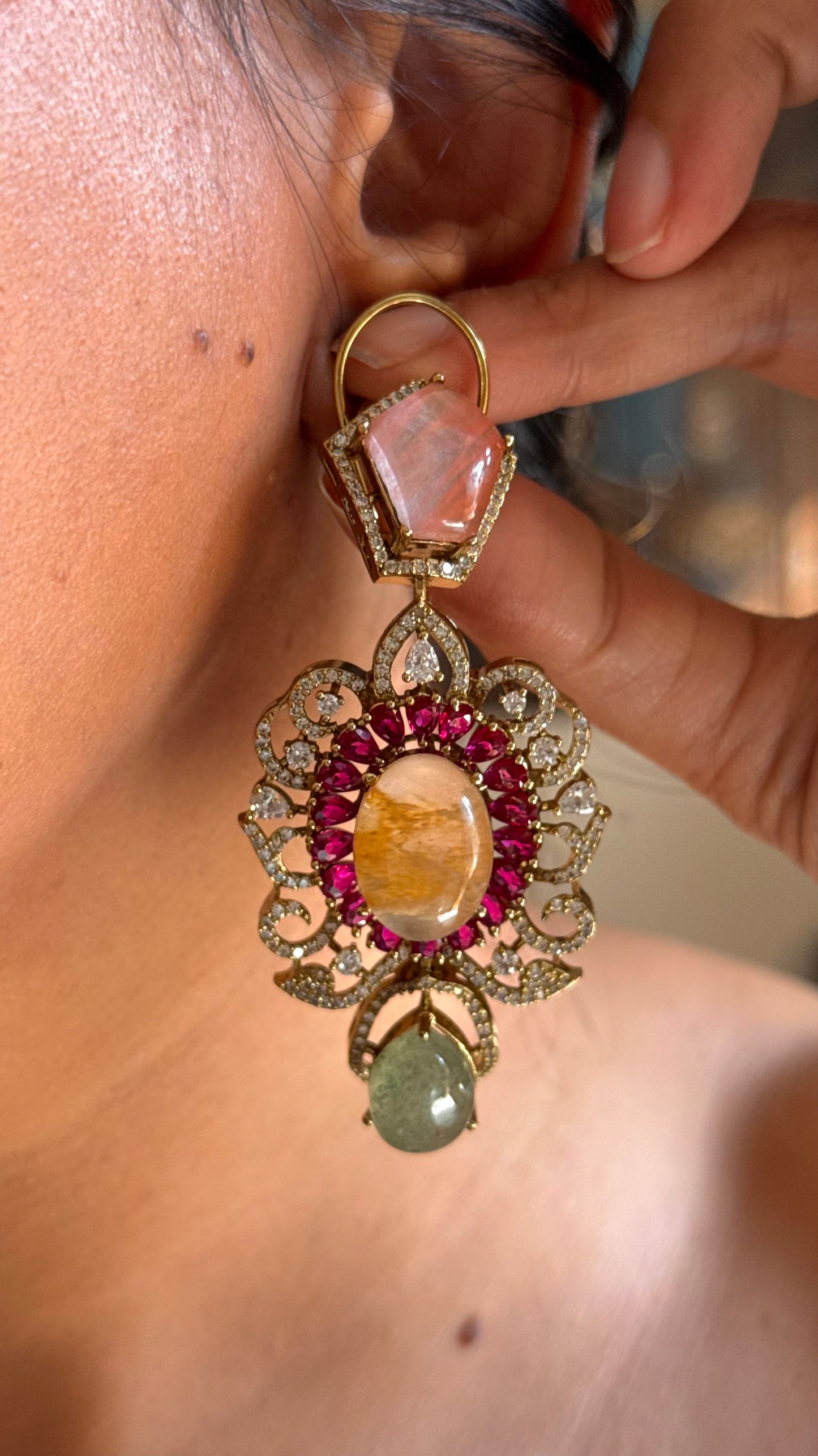 Sabyasachi inspired mix polki Necklace