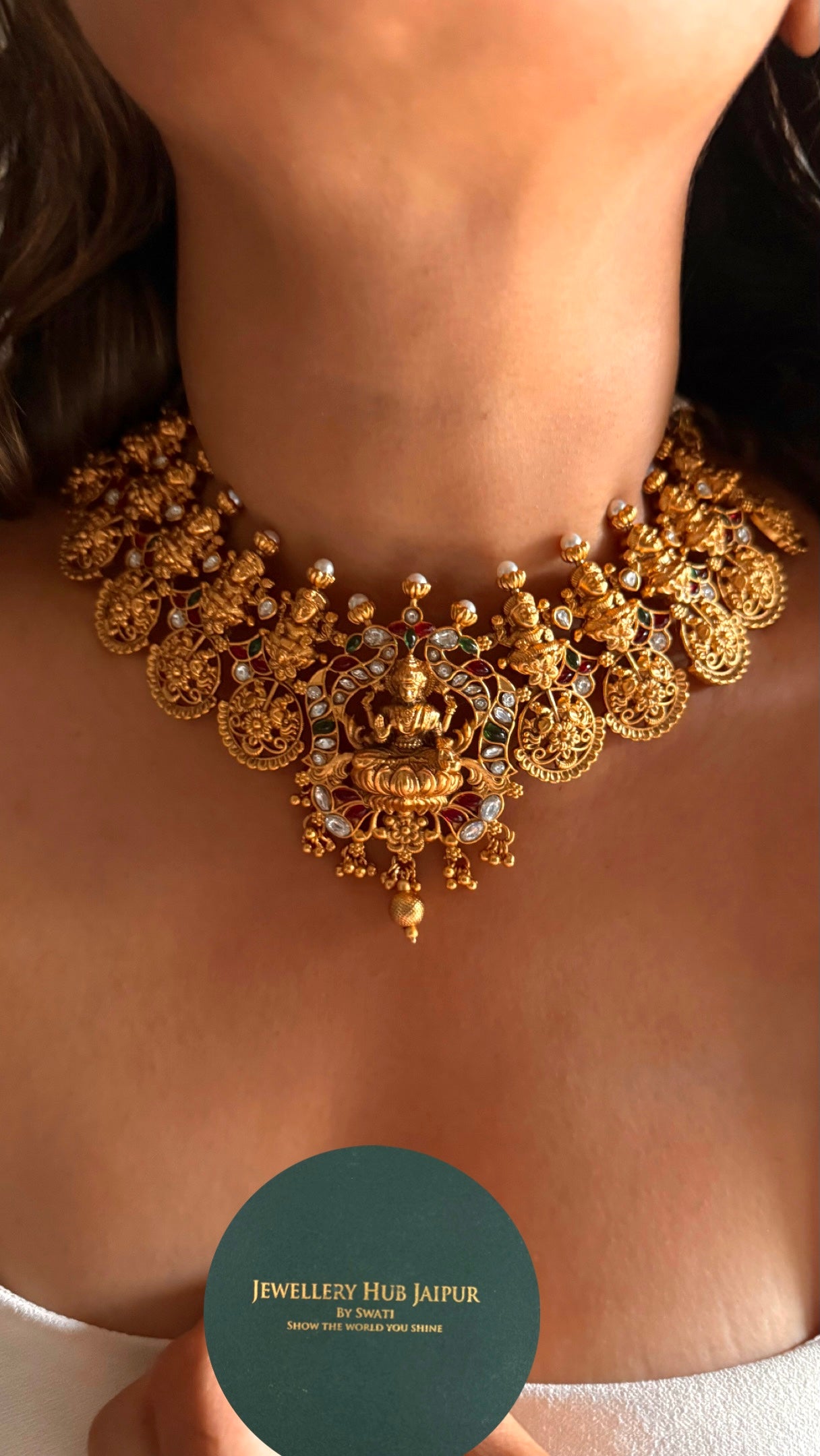 Goddess laxmi inspired temple nakashi Necklace