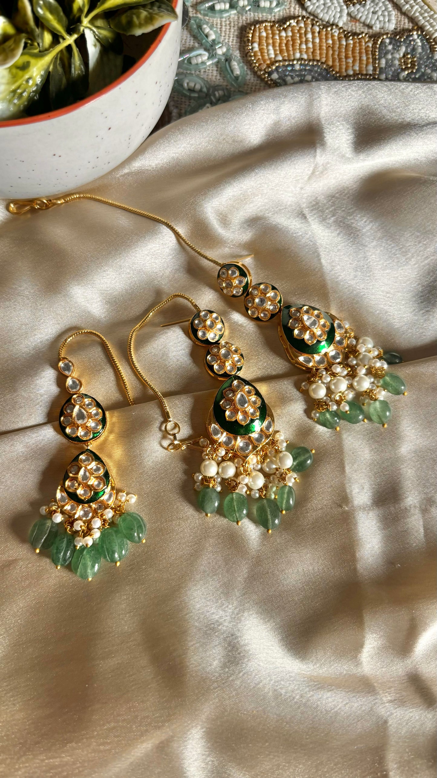 Maangtikka with earrings