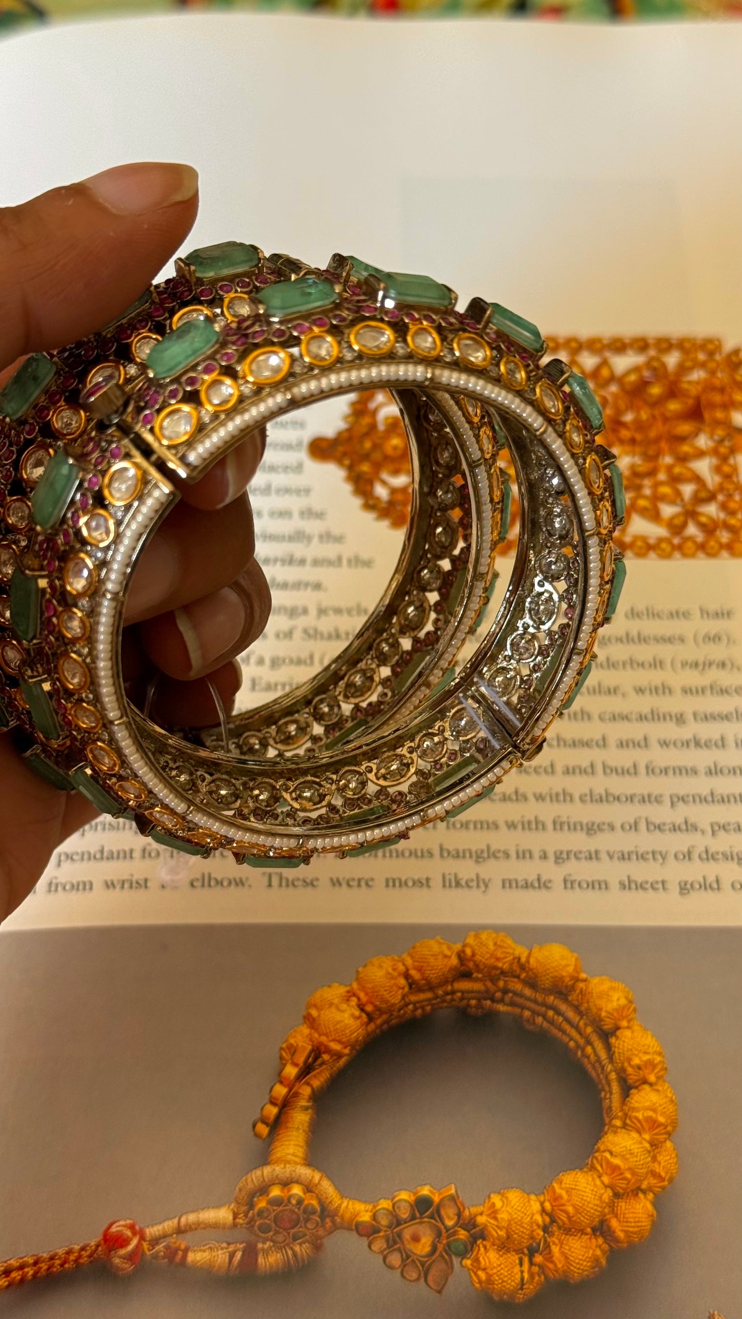 Mint & Rani pink Victorian bangles