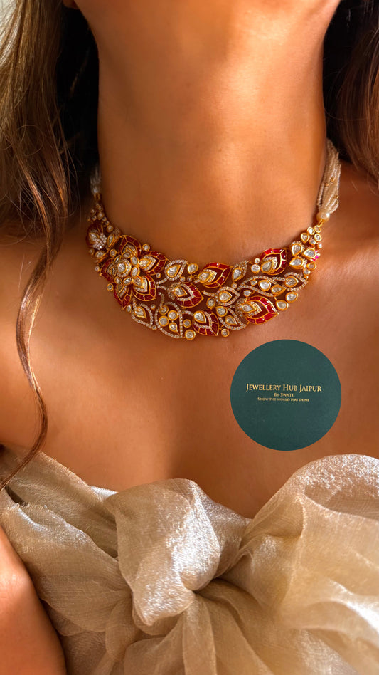 Heritage Ruby Sabyasachi inspired collar set