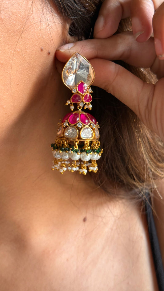 Vintage ruby jhumkas