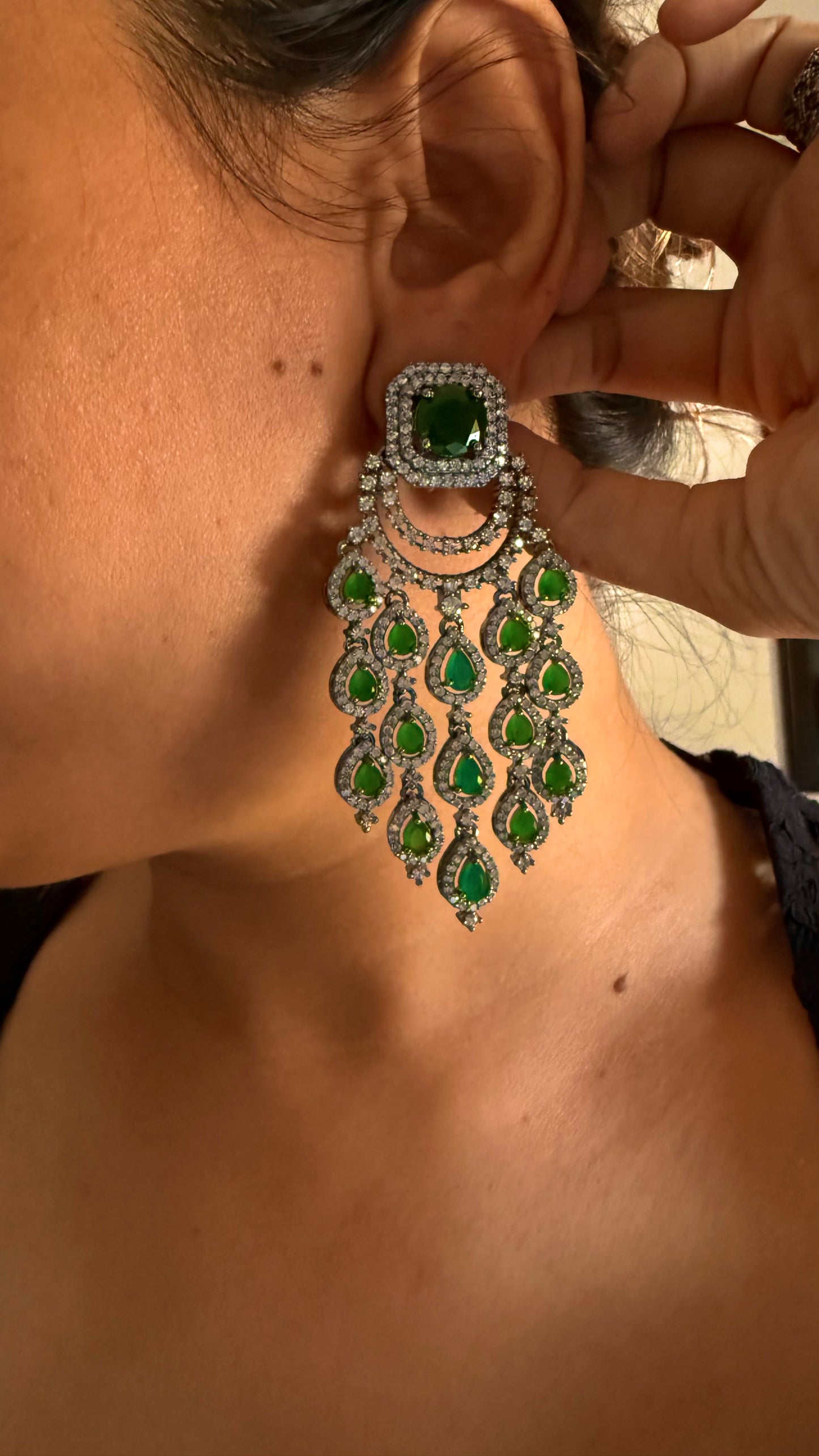 Emerald cocktail danglers