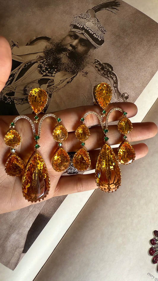 Sabhyasachi inspired tatoz & emerald danglers