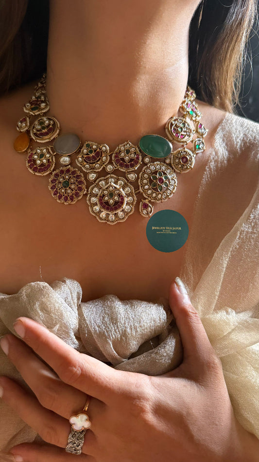 Navratna contemporary sabyasachi inspired collar set