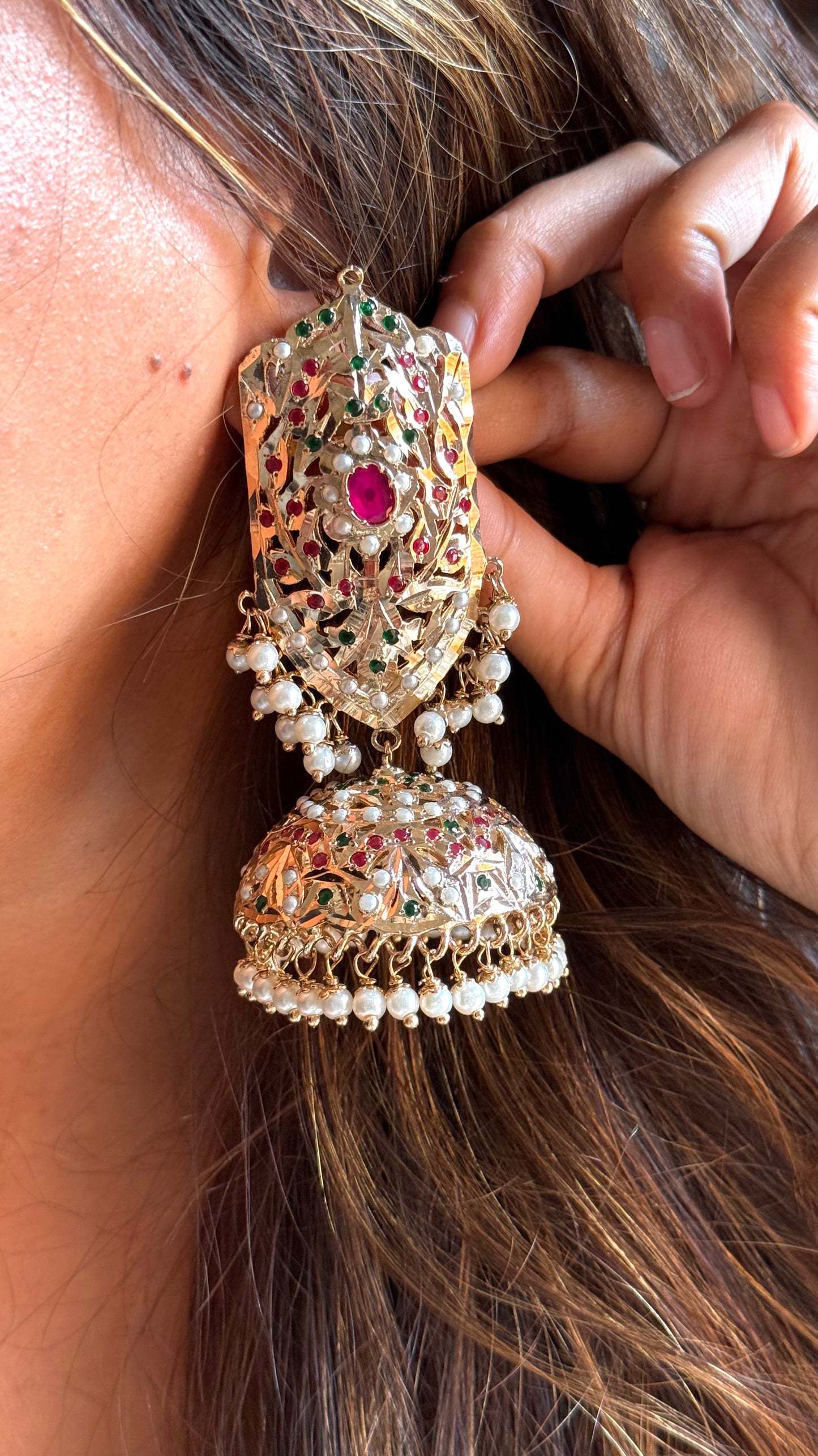 Jadau heritage jhumka
