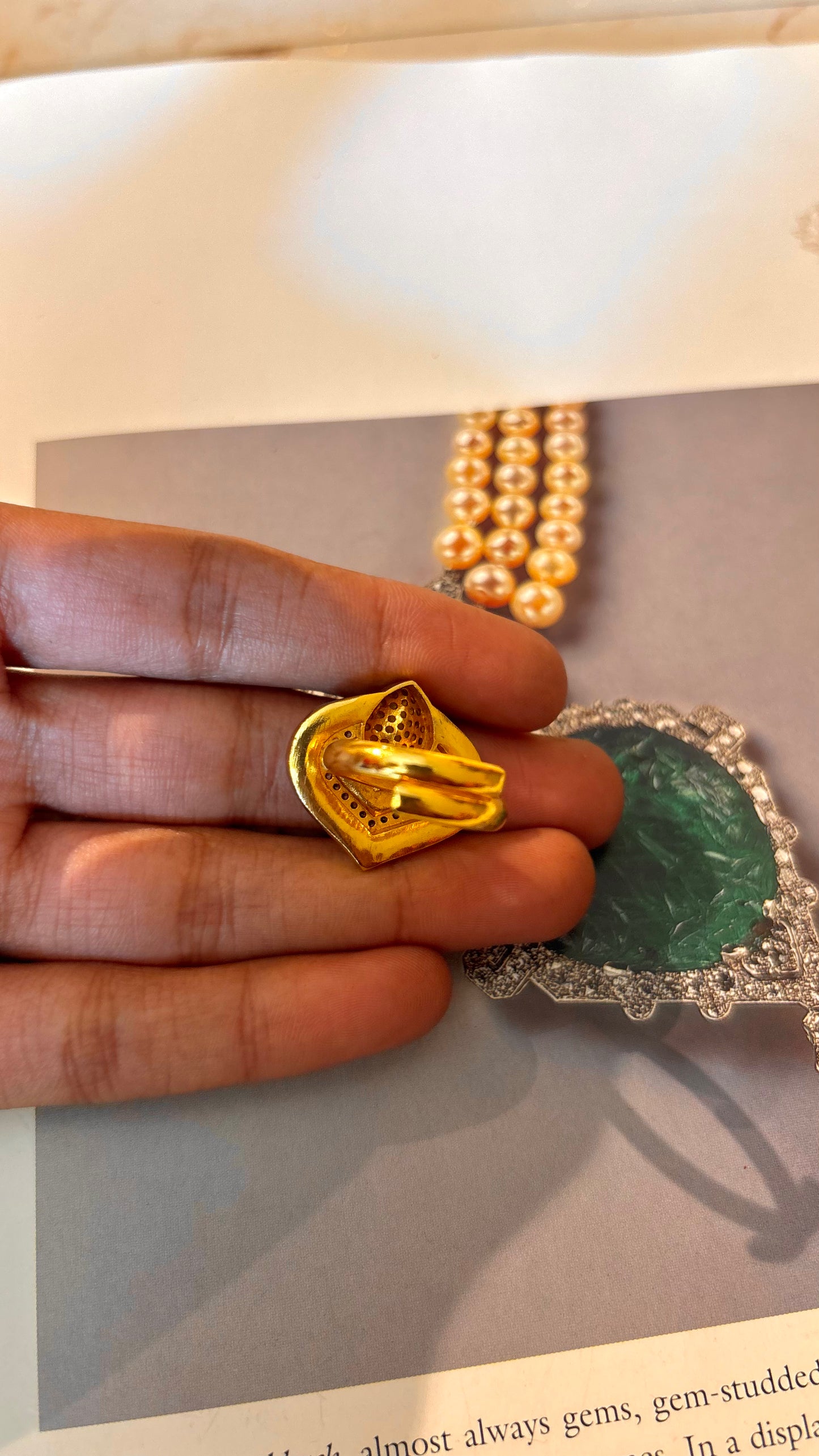 Real pachi polki heritage ring