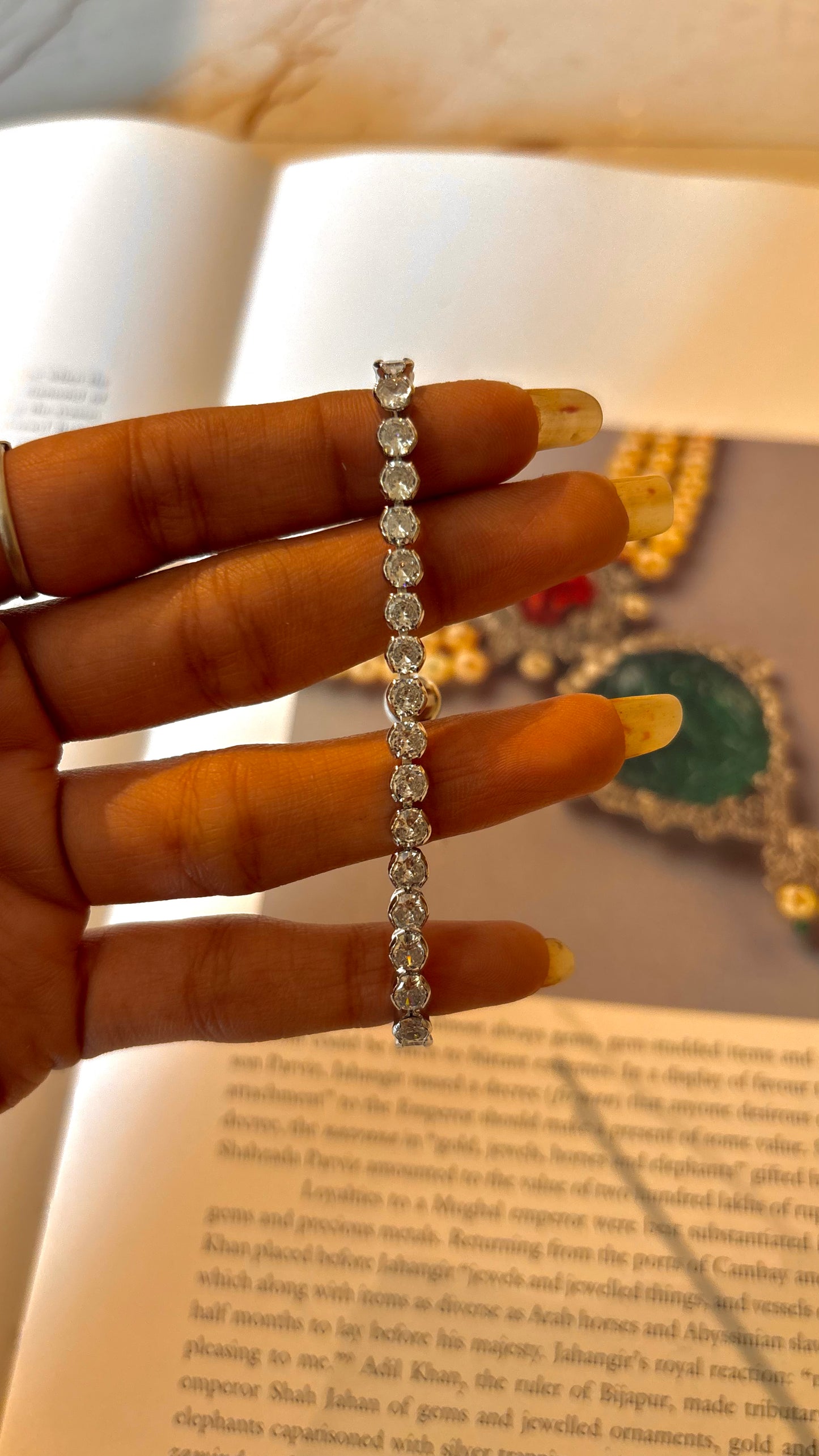 Cz diamond gold adjustable bracelet
