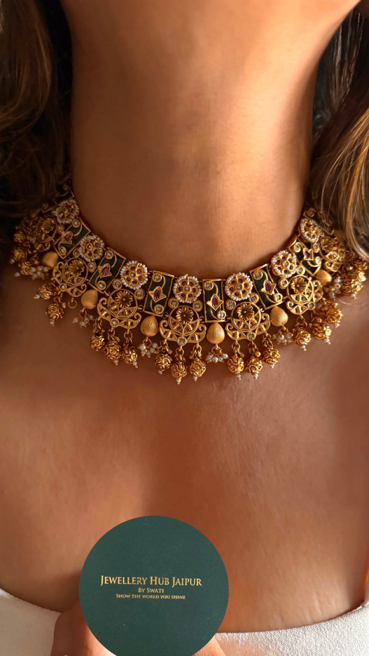 Heritage floral nakashi rajwada gold Necklace