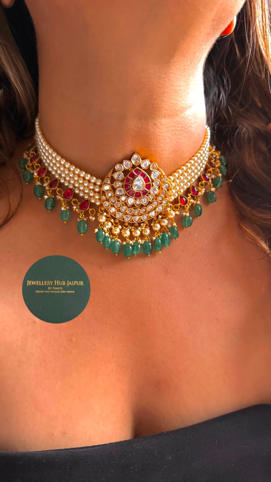 Rani & mint rajawada choker set