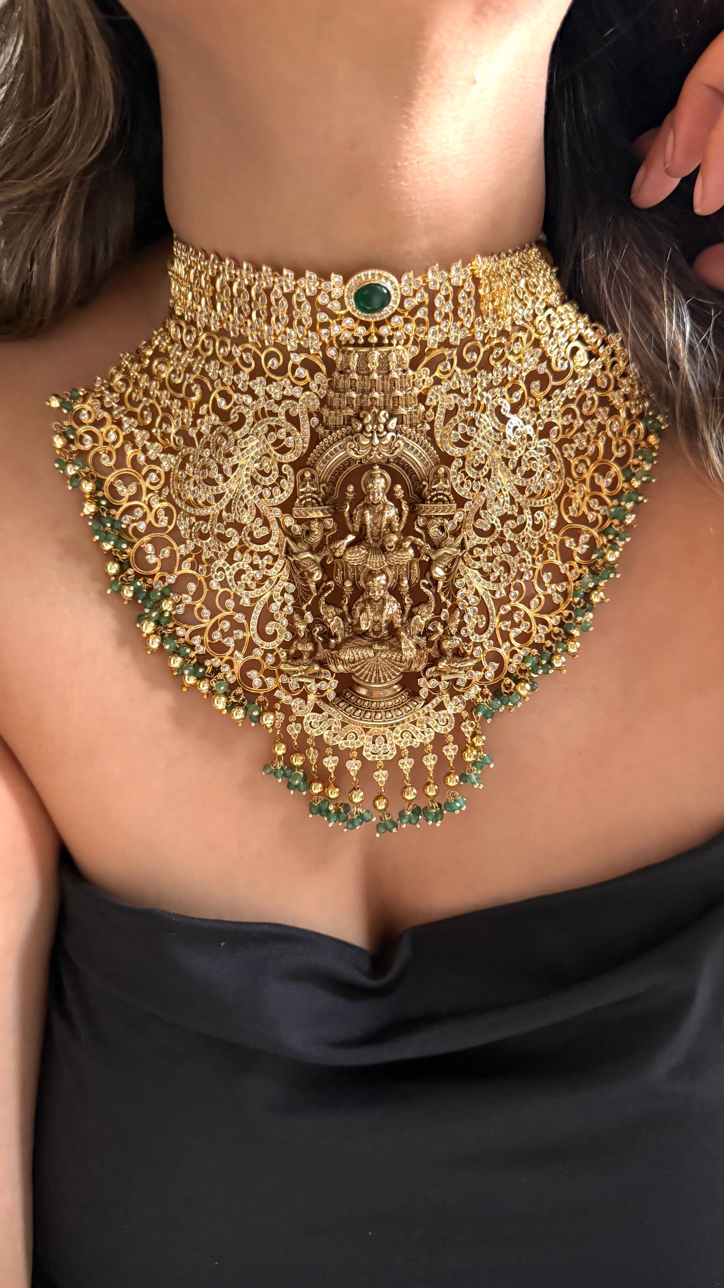 Goddess Laxmi Inspired real gold polki choker