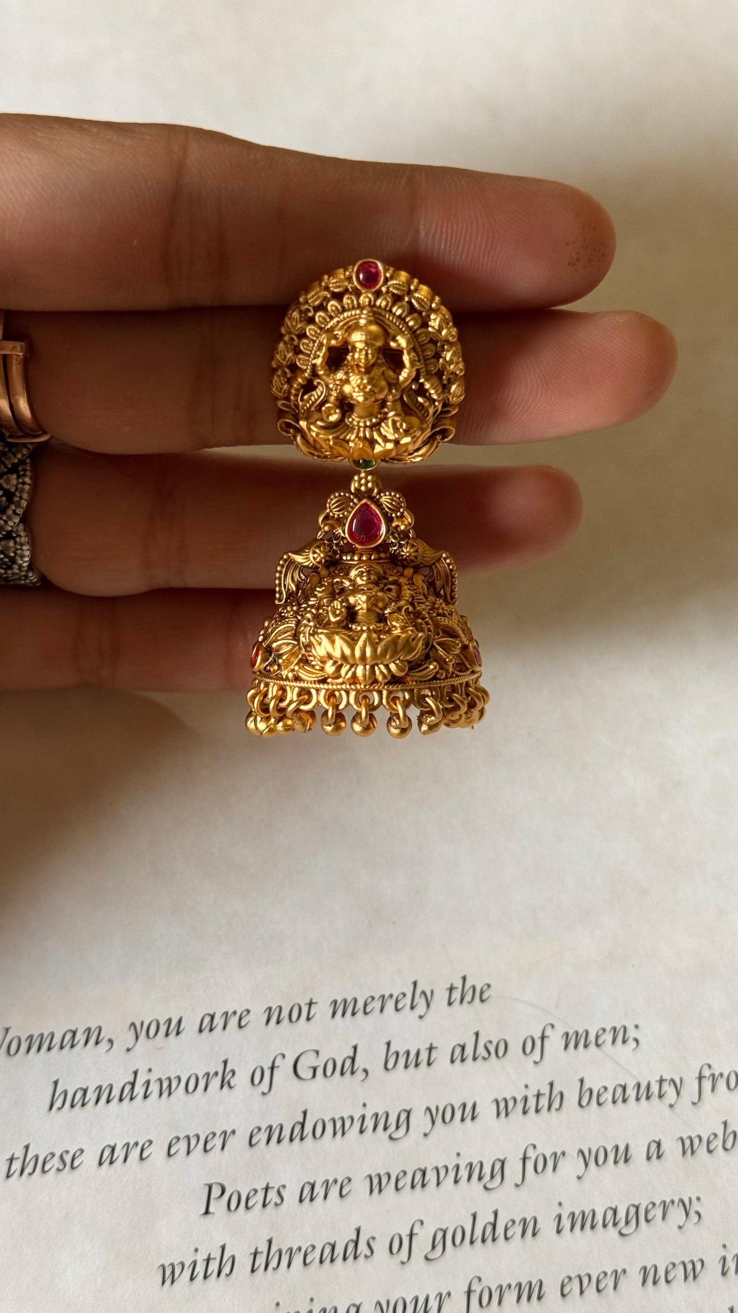 Goddess laxmi rani pink jhumke